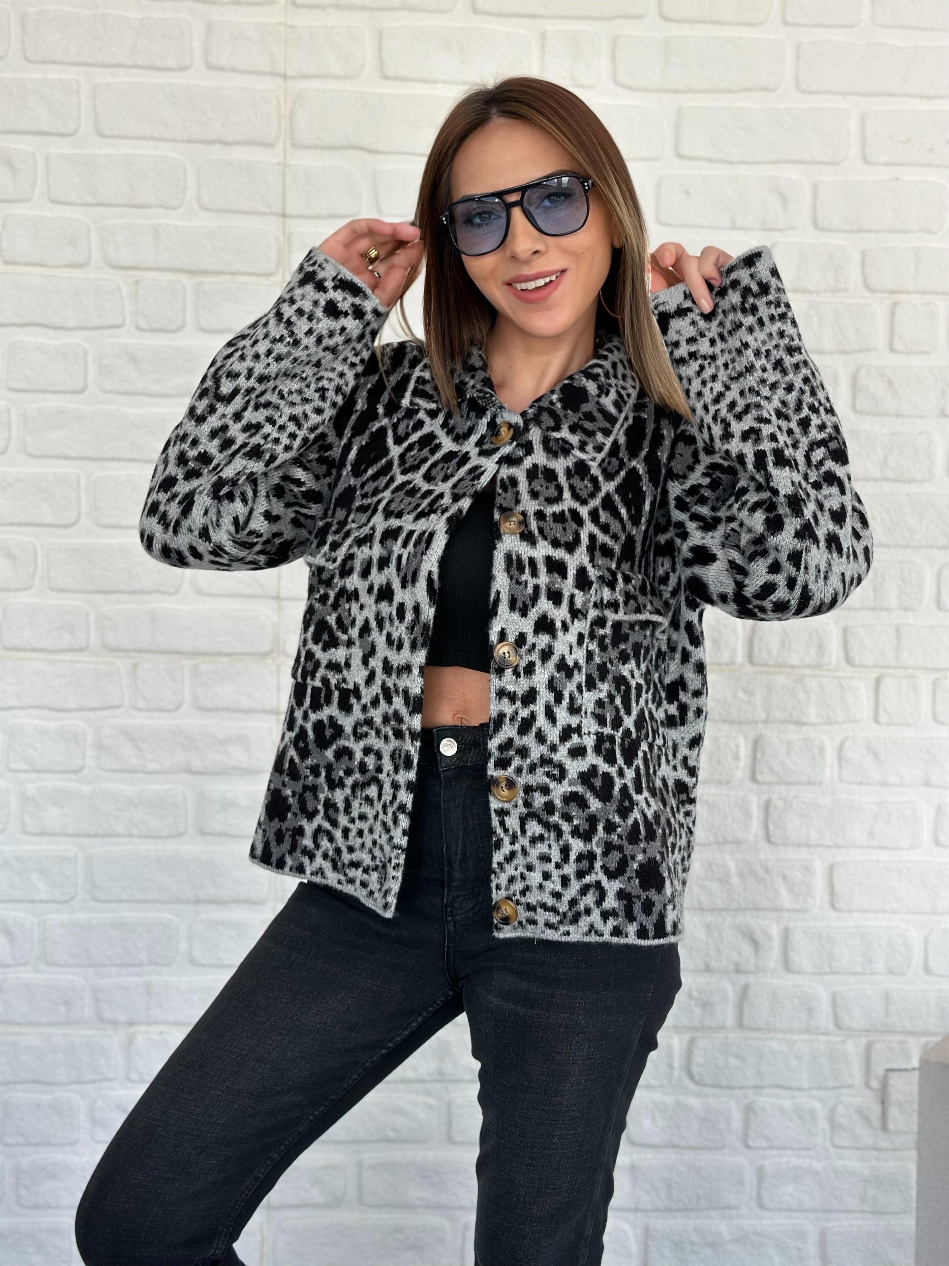 Jakarlı Leopar Ceket