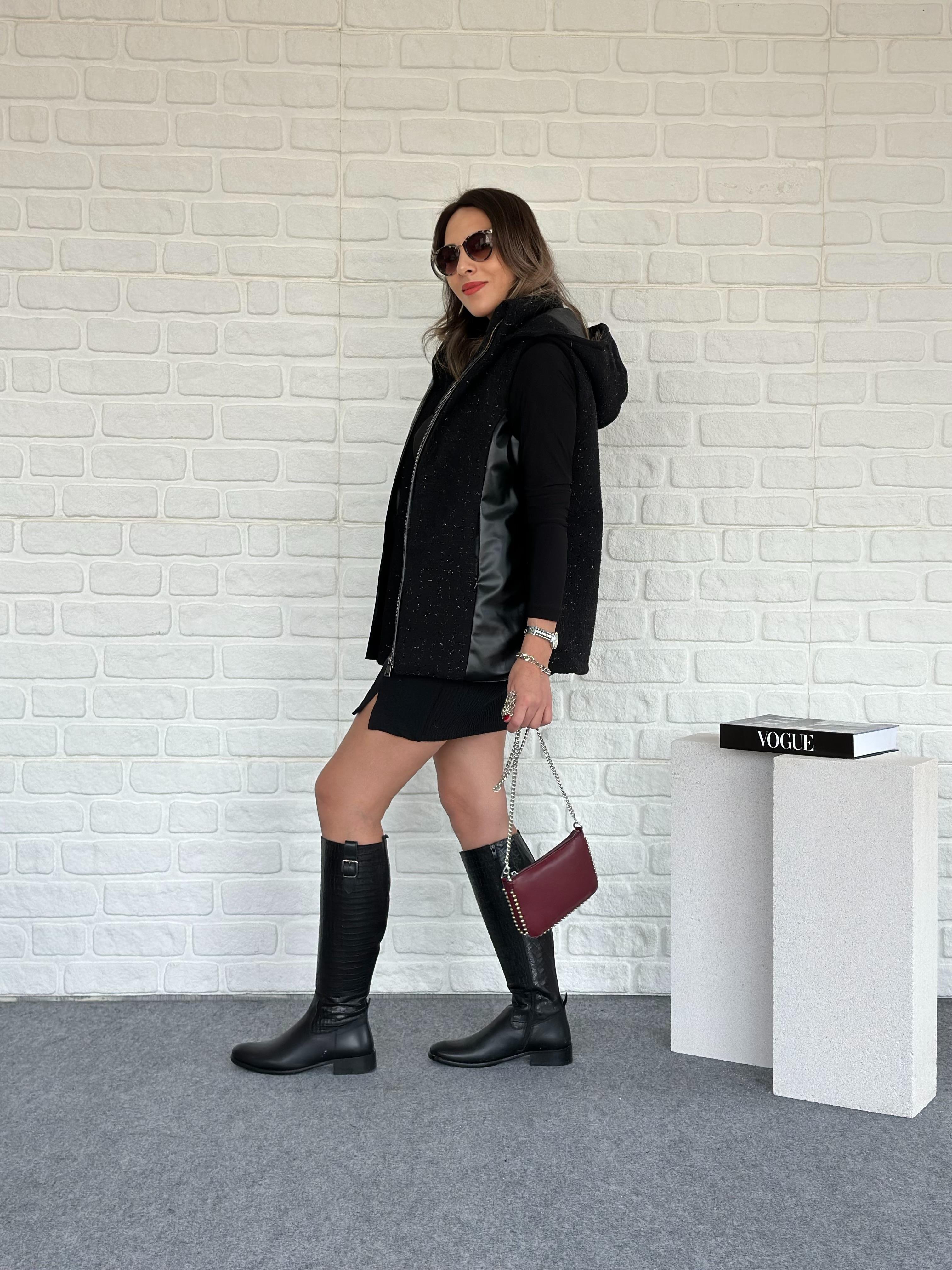 Kapüşonlu Simli Puffer Yelek