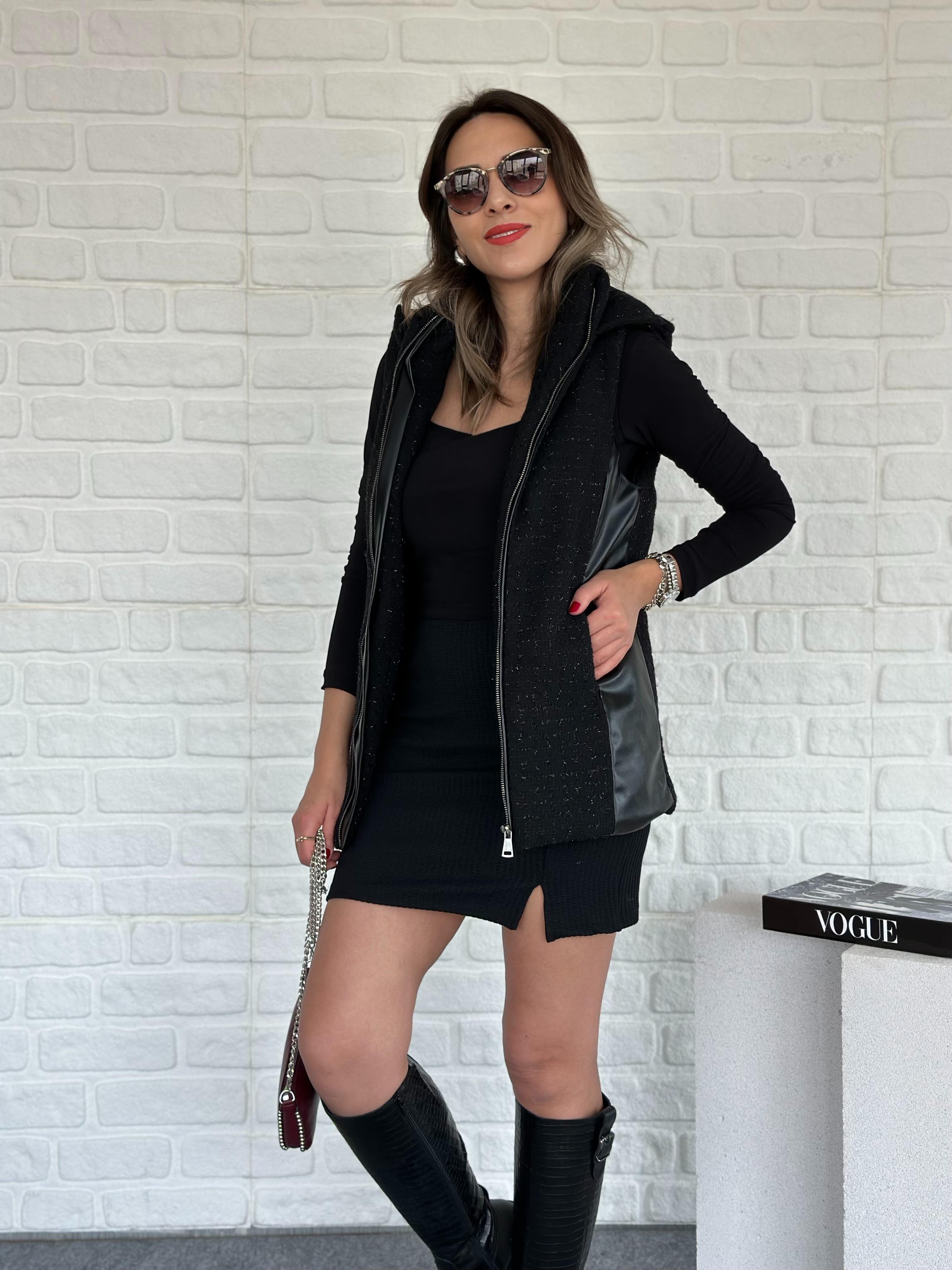Kapüşonlu Simli Puffer Yelek