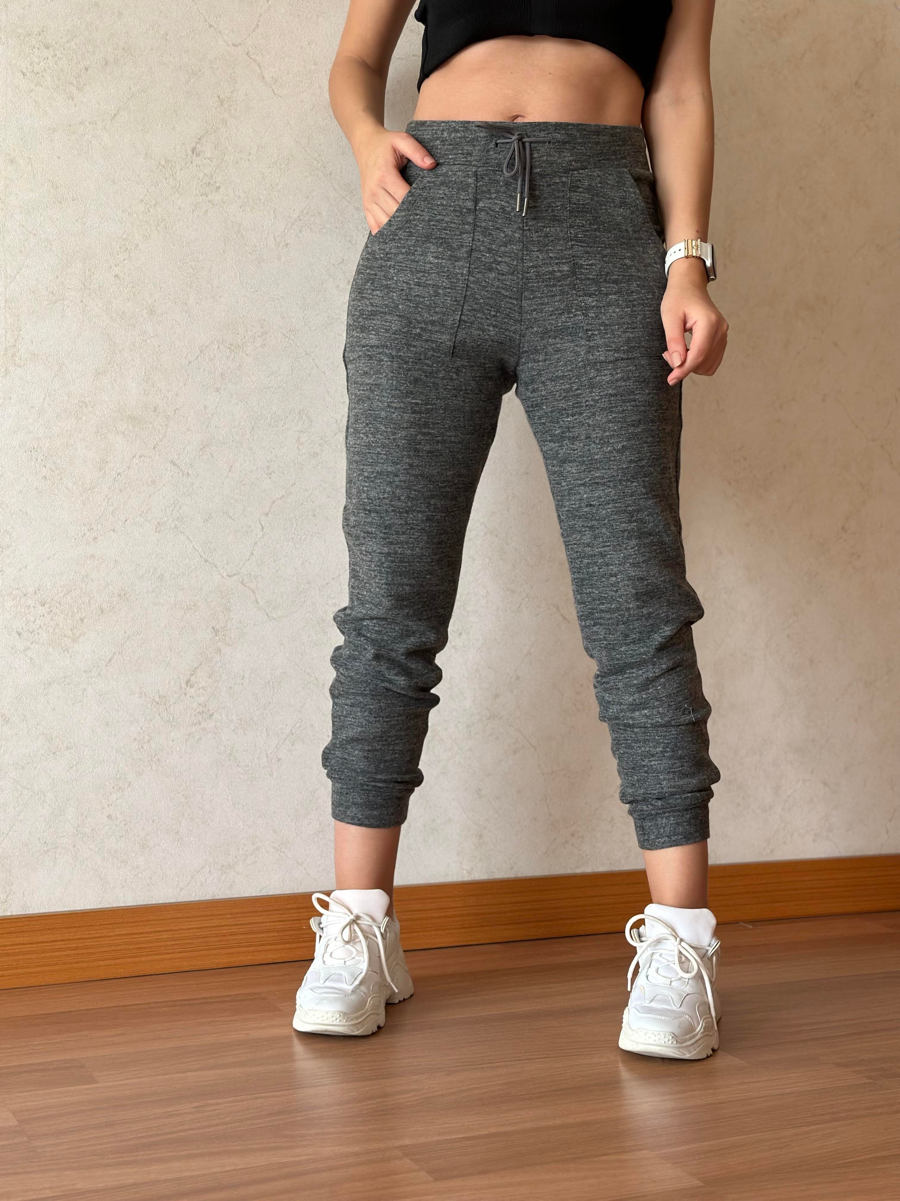 Kaşmir Doku Jogger Pantolon Antrasit