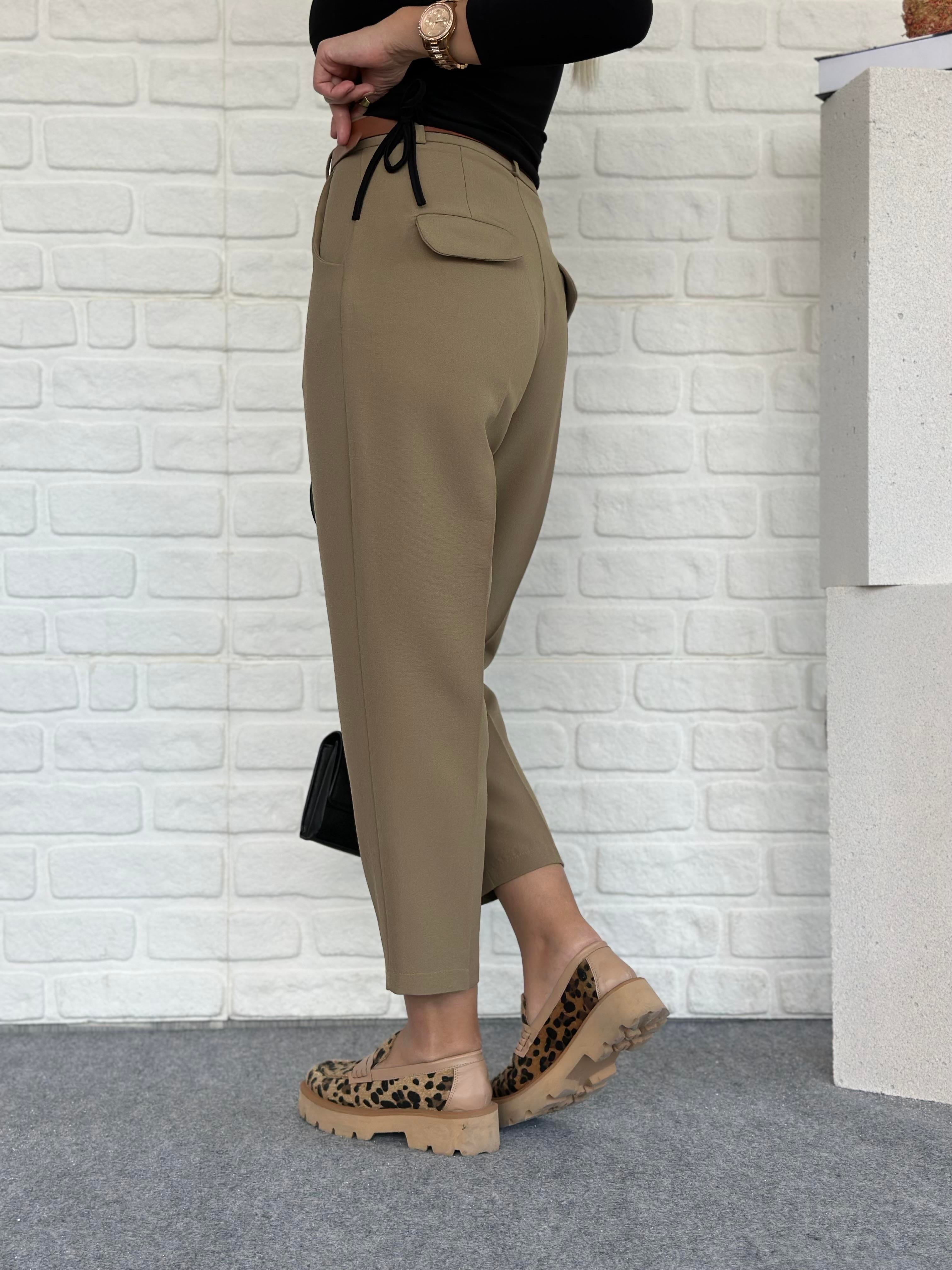 Kemerli Pantolon Olive