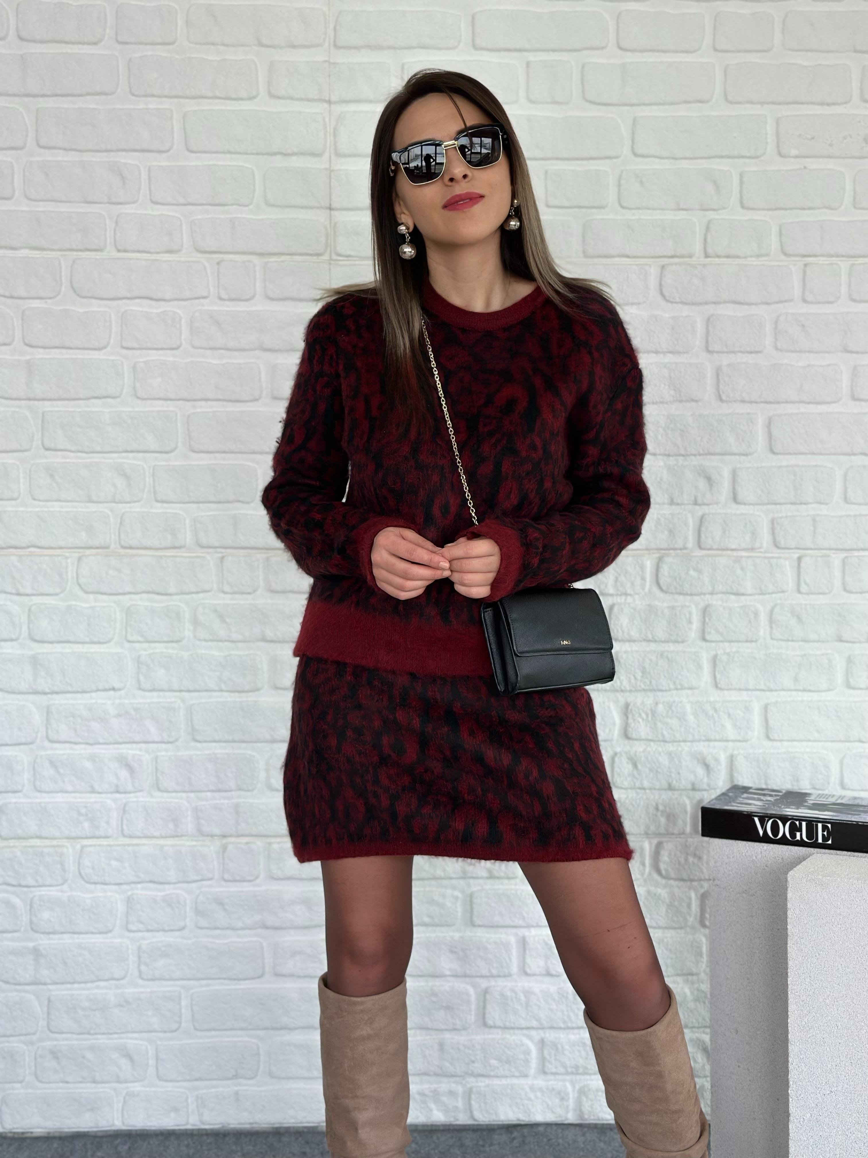 Leo Etekli Triko Takım Bordo
