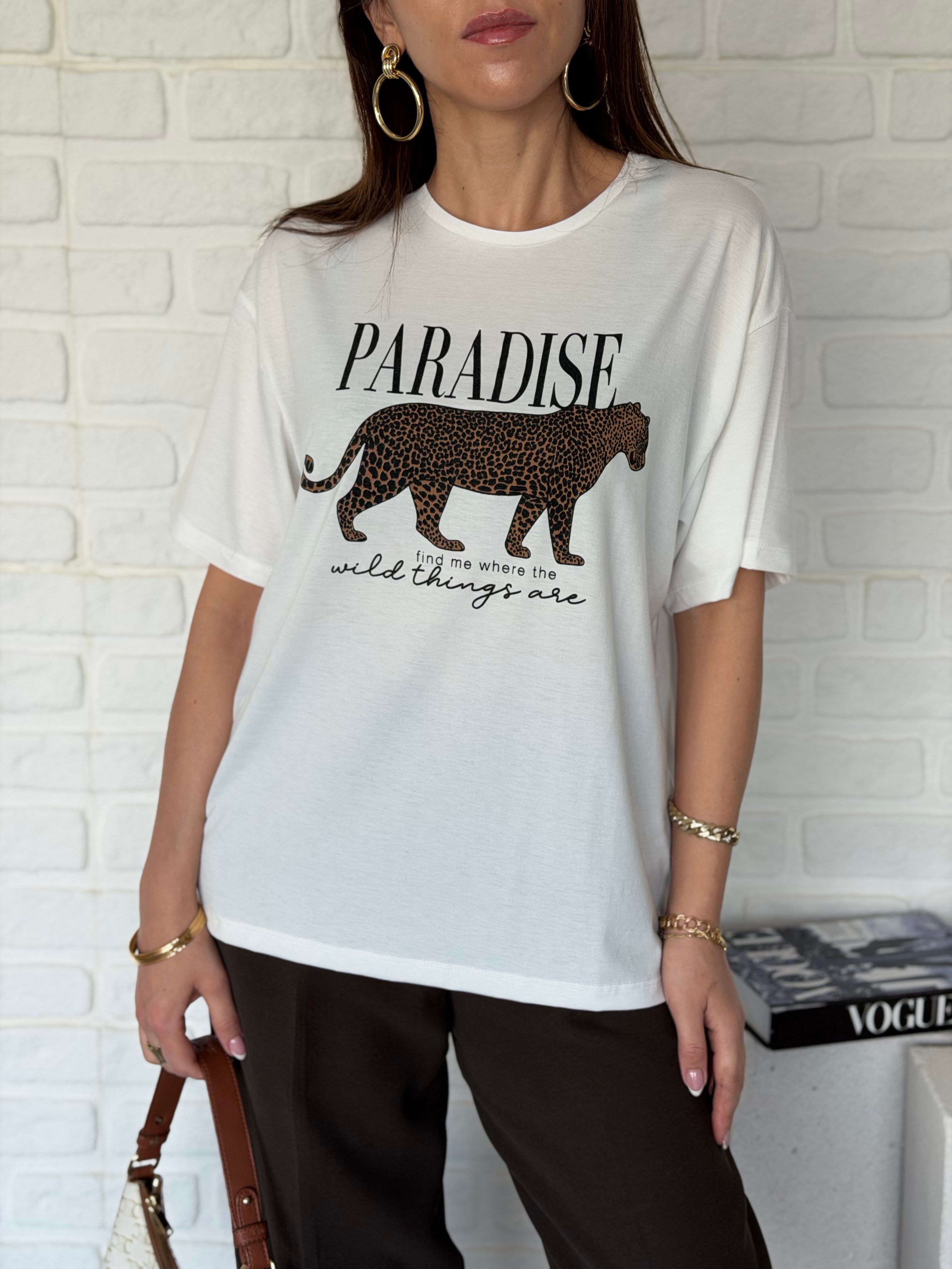 Leopar Detaylı Tshirt