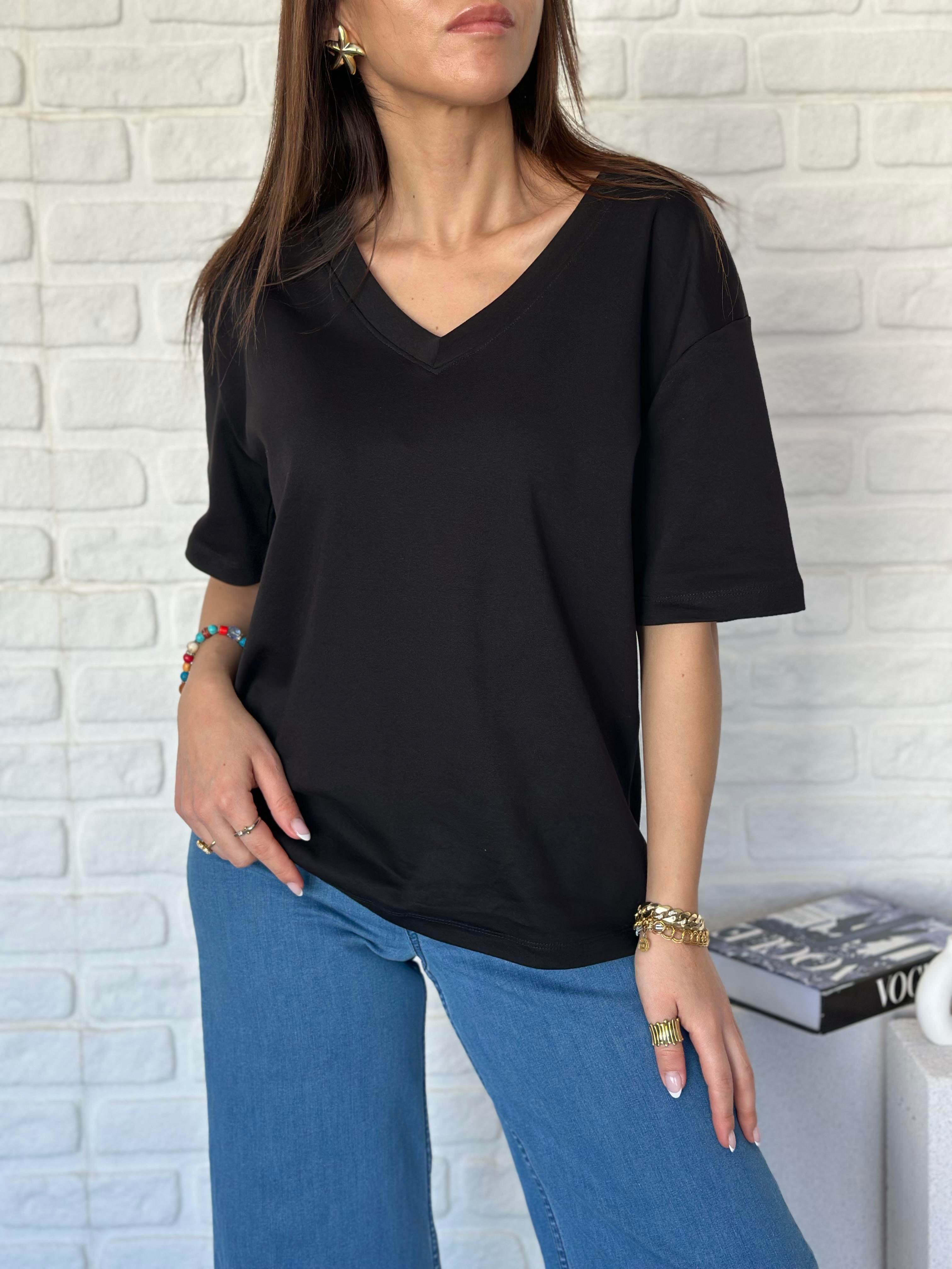 Mass V Yaka Tshirt Siyah