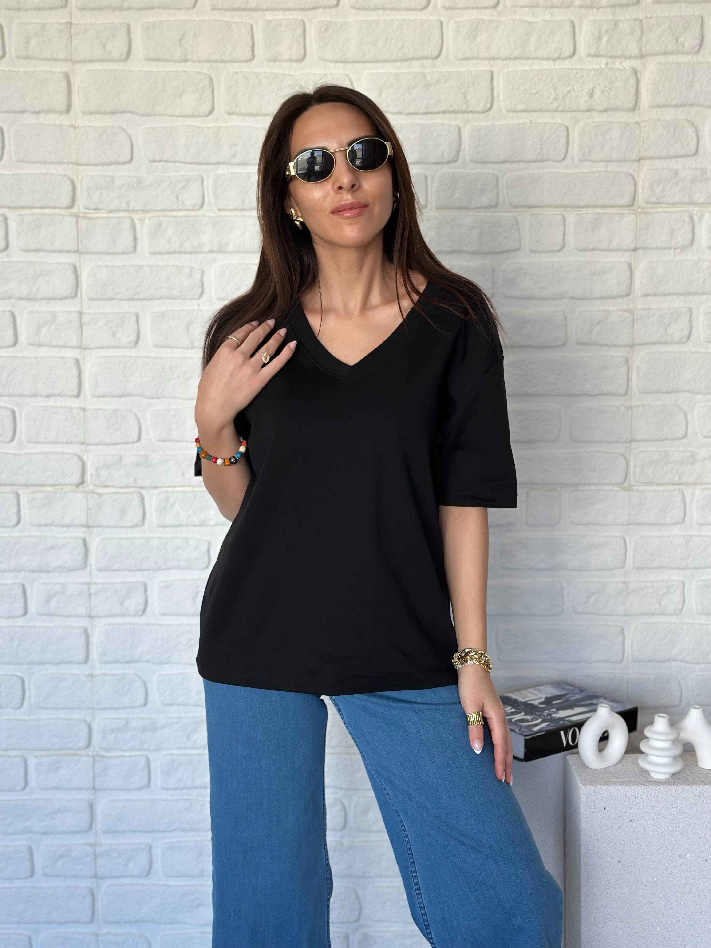 Mass V Yaka Tshirt Siyah