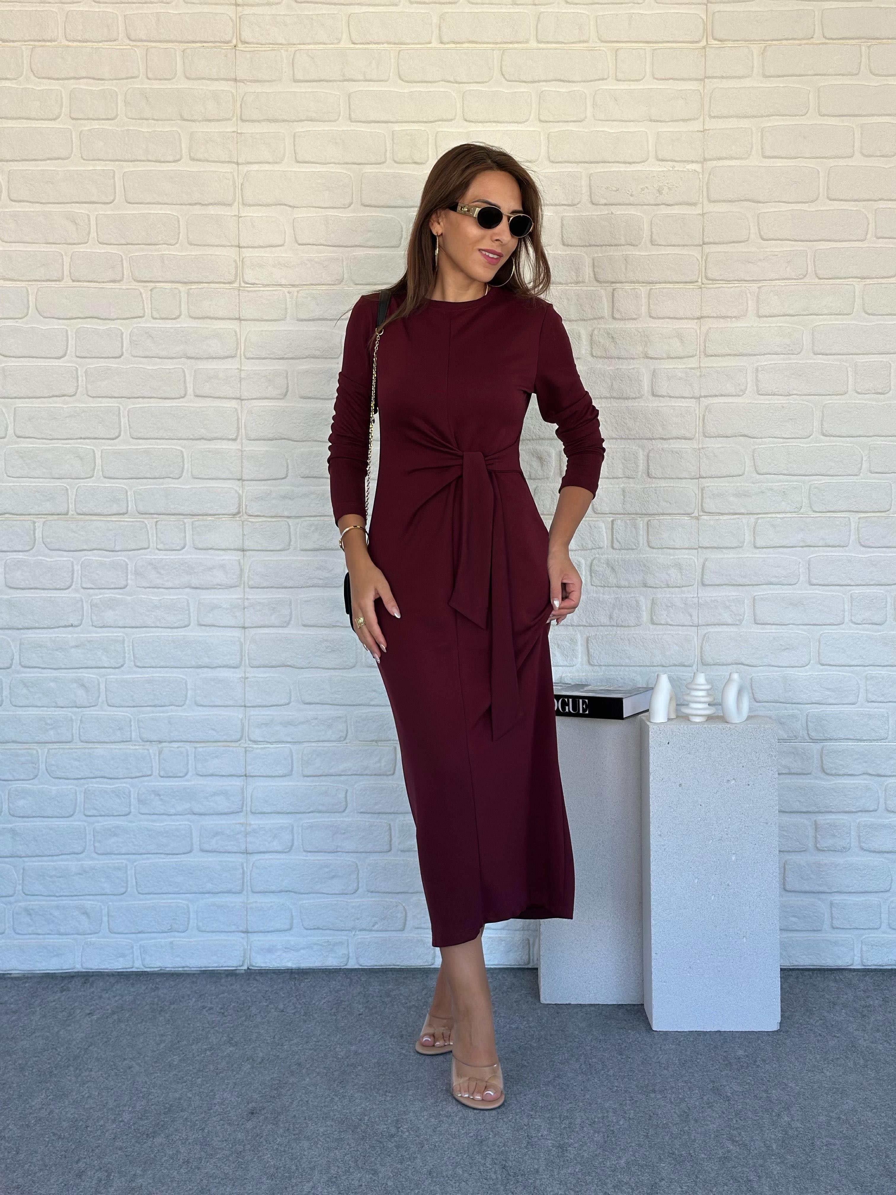 Modal Elbise Bordo