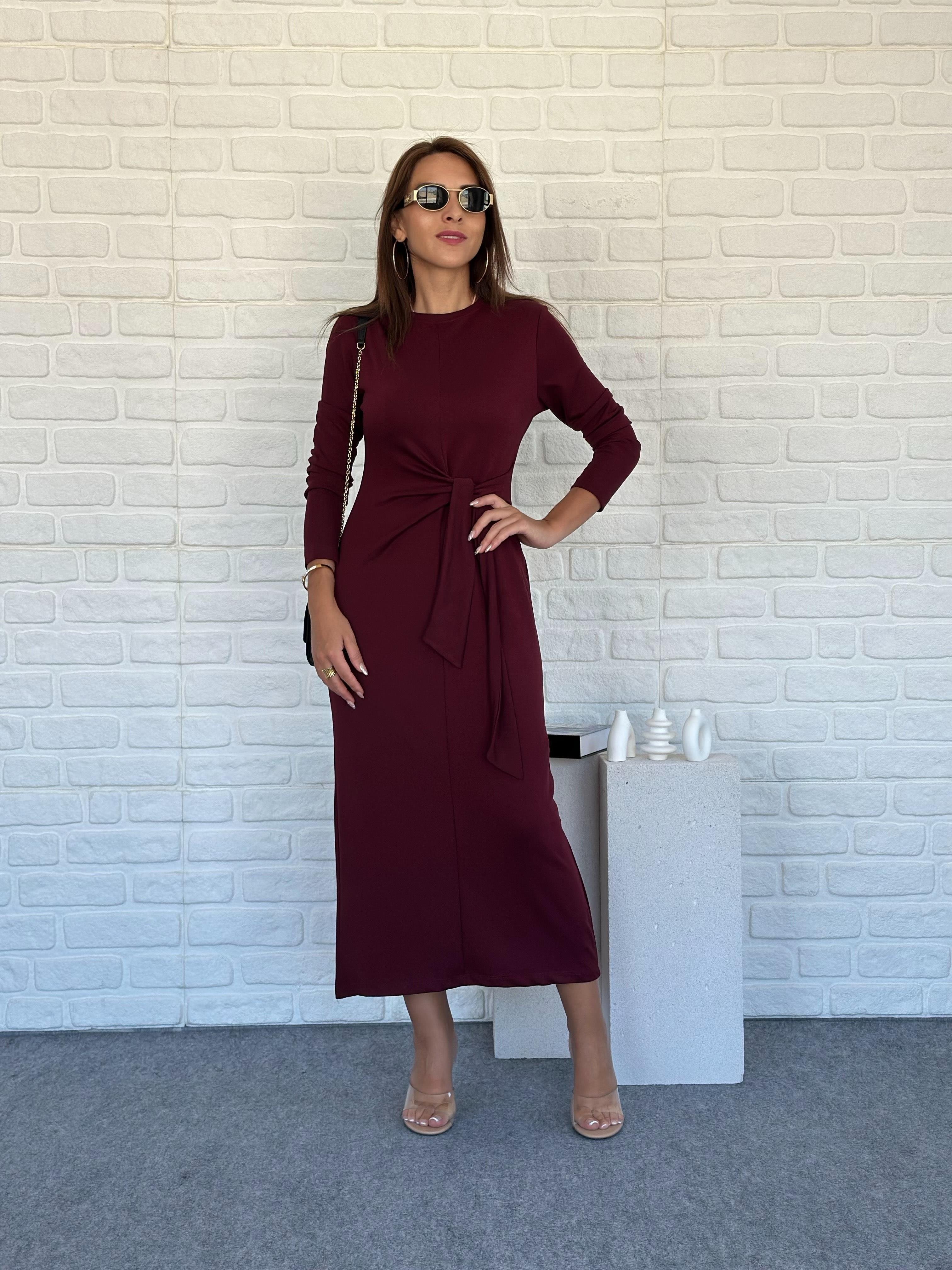Modal Elbise Bordo