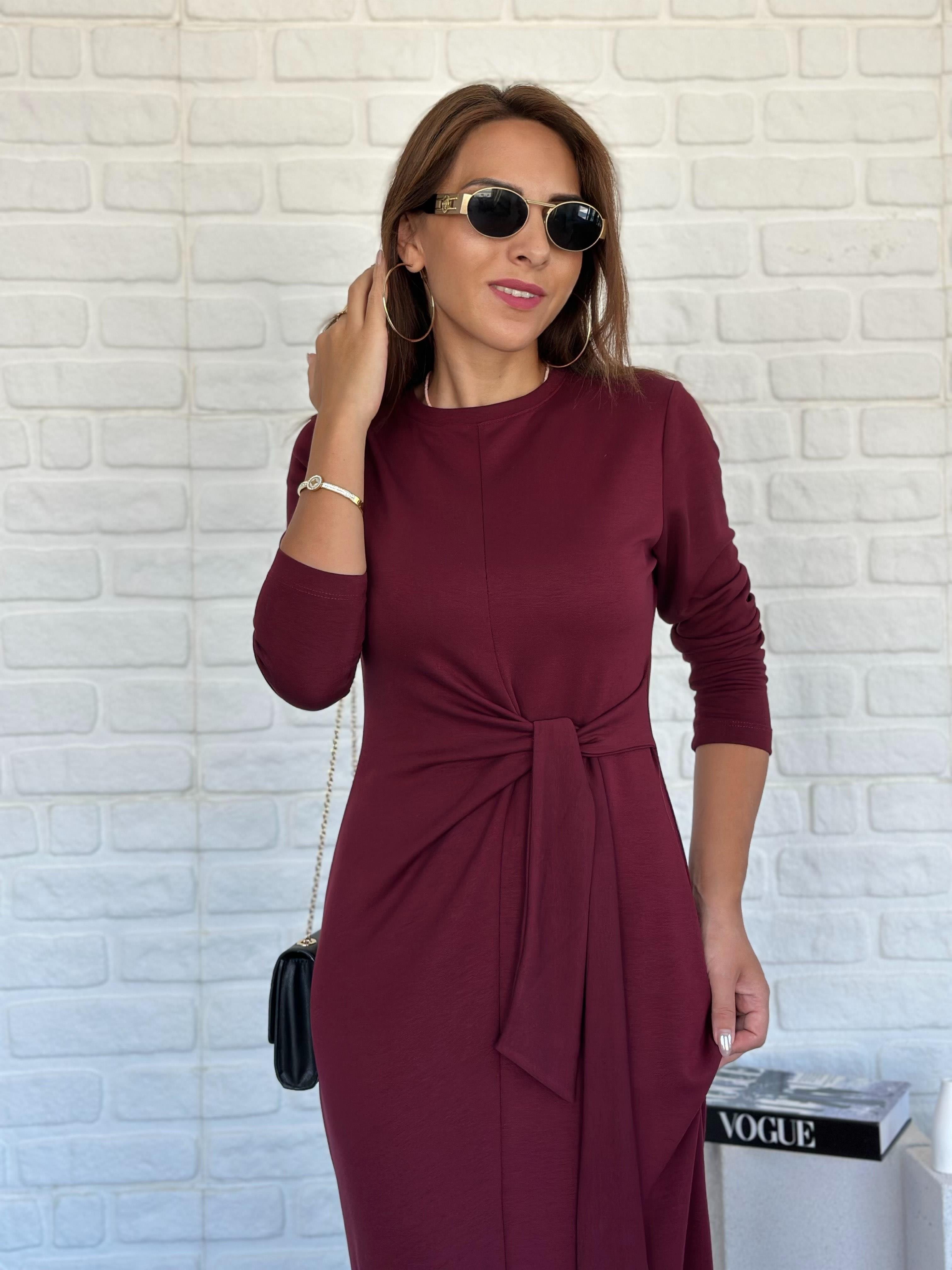 Modal Elbise Bordo