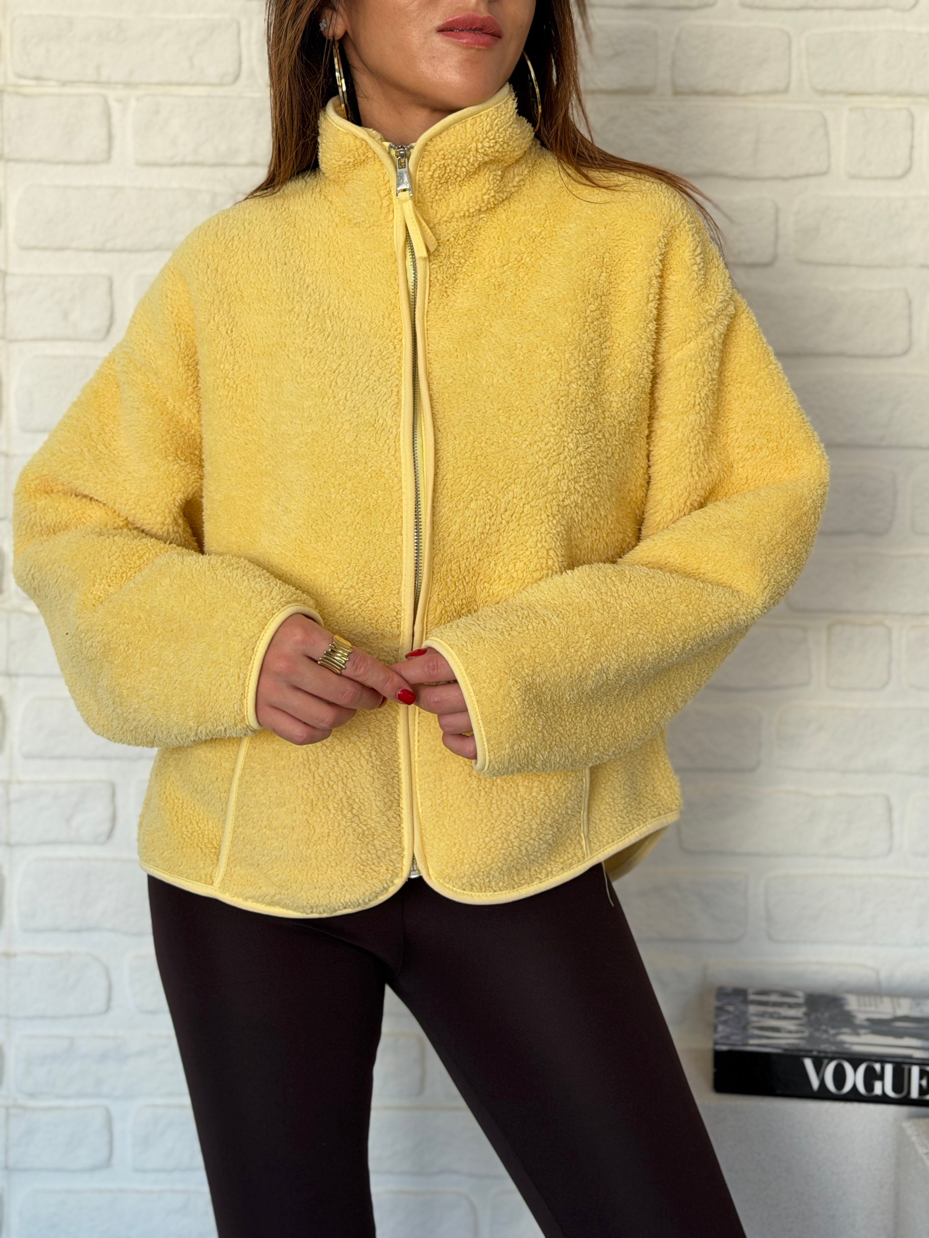 Ön Fermuarlı Peluş Ceket