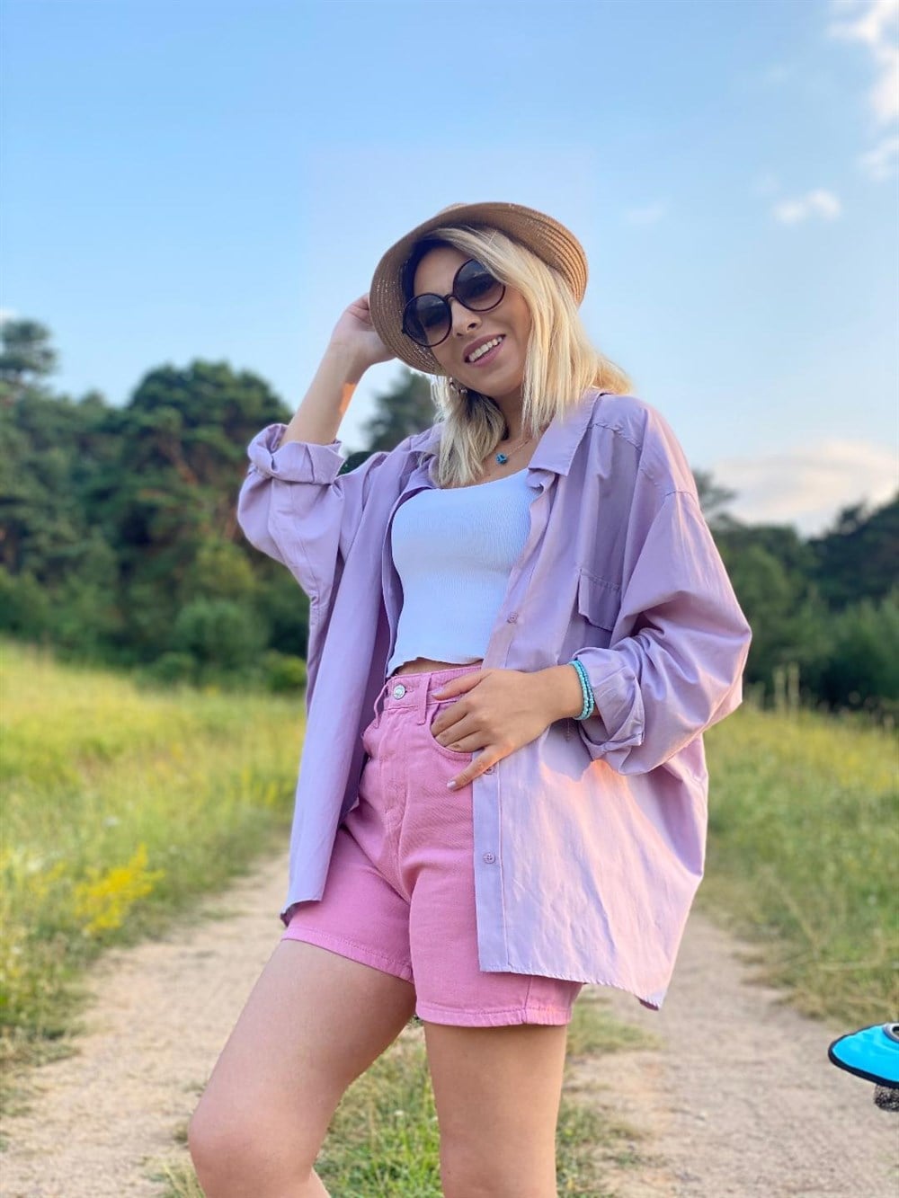 Oversize Gömlek Lila