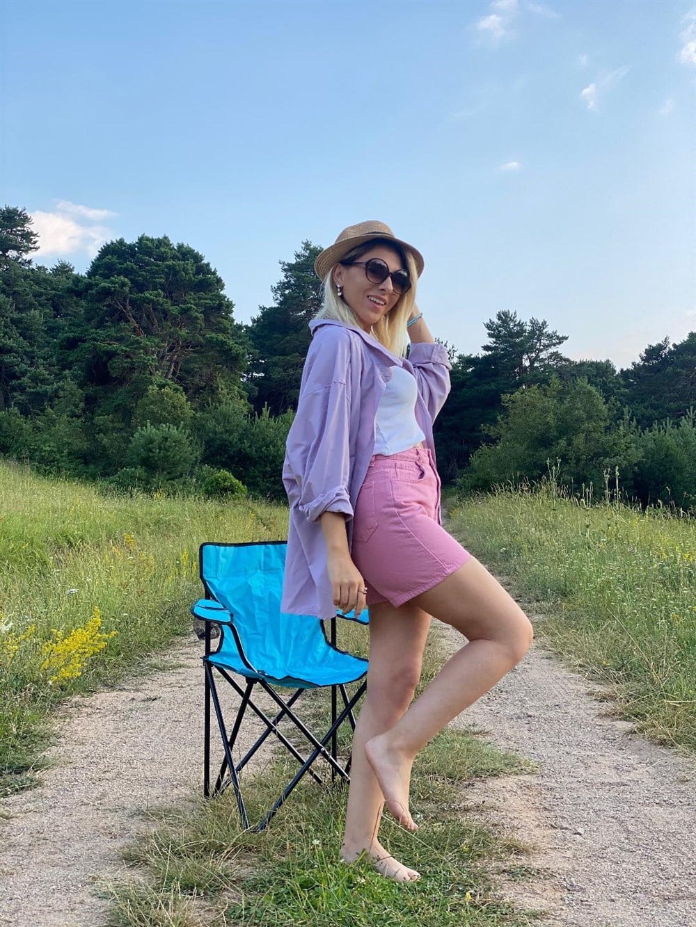 Oversize Gömlek Lila