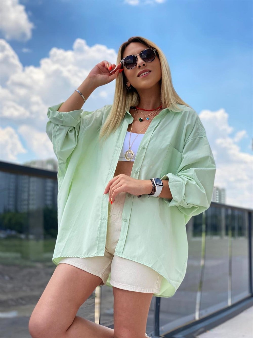 Oversize Gömlek Mint