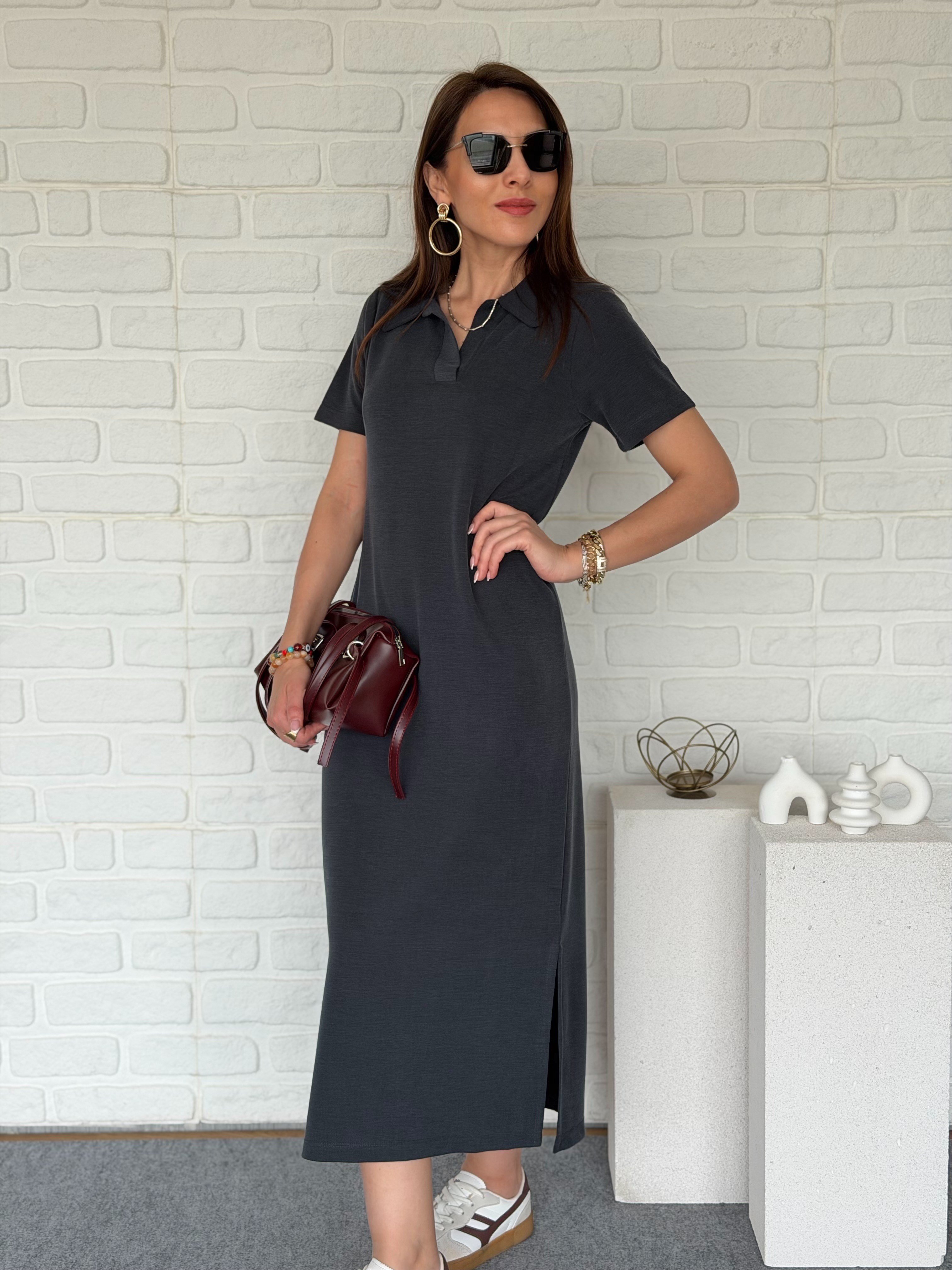 Polo Yaka Pike Modal Elbise