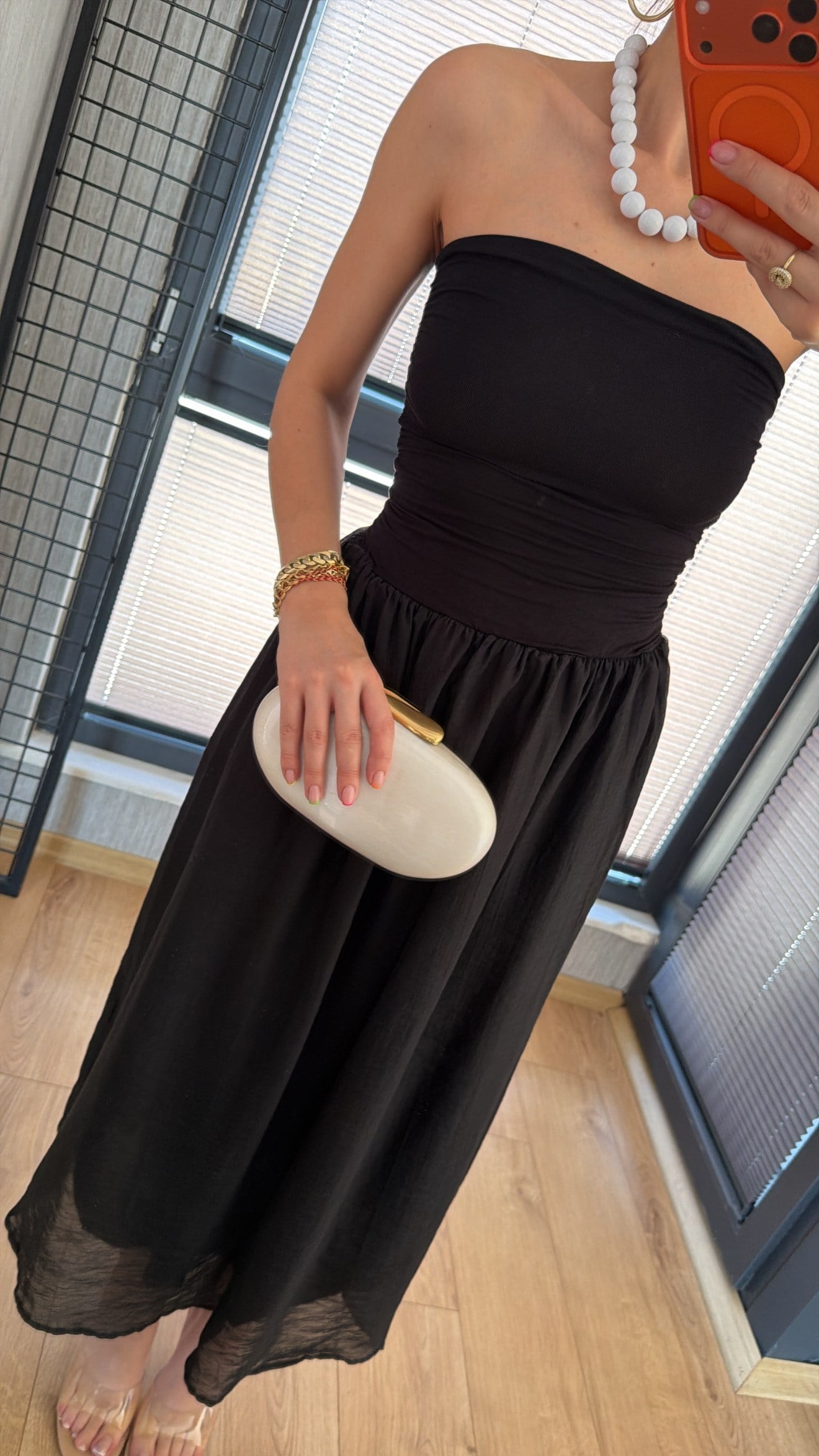 Straplez Midi Elbise