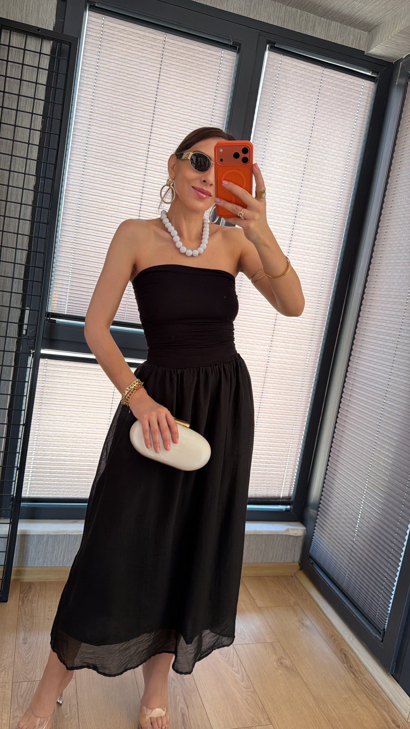 Straplez Midi Elbise