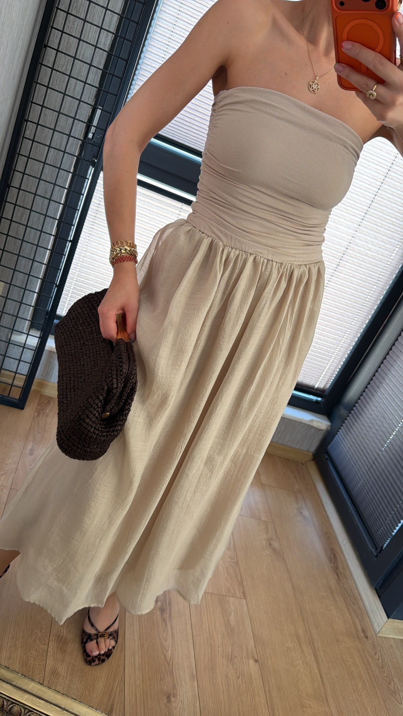 Straplez Midi Elbise