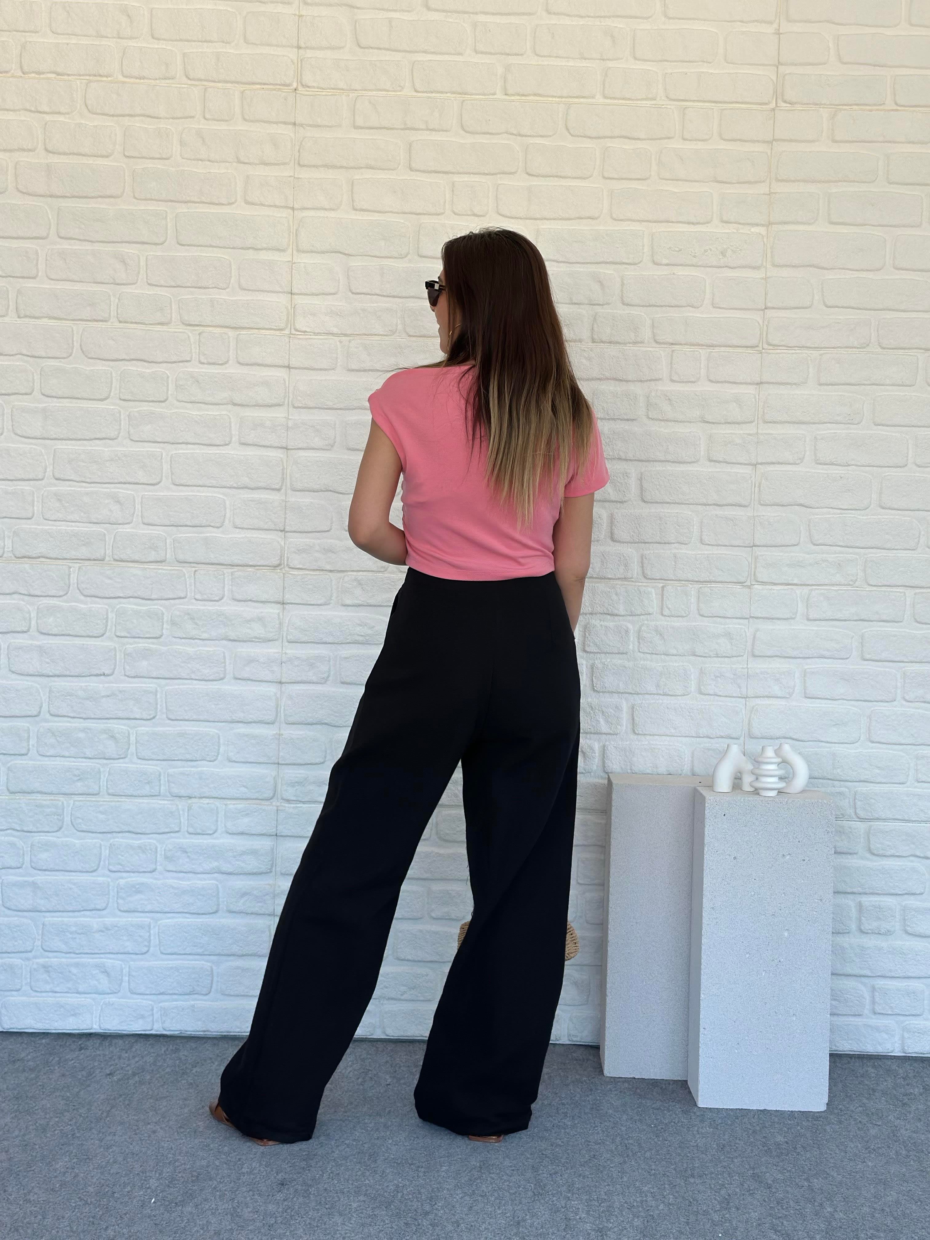 Tek Omuz Detaylı Bluz Pembe