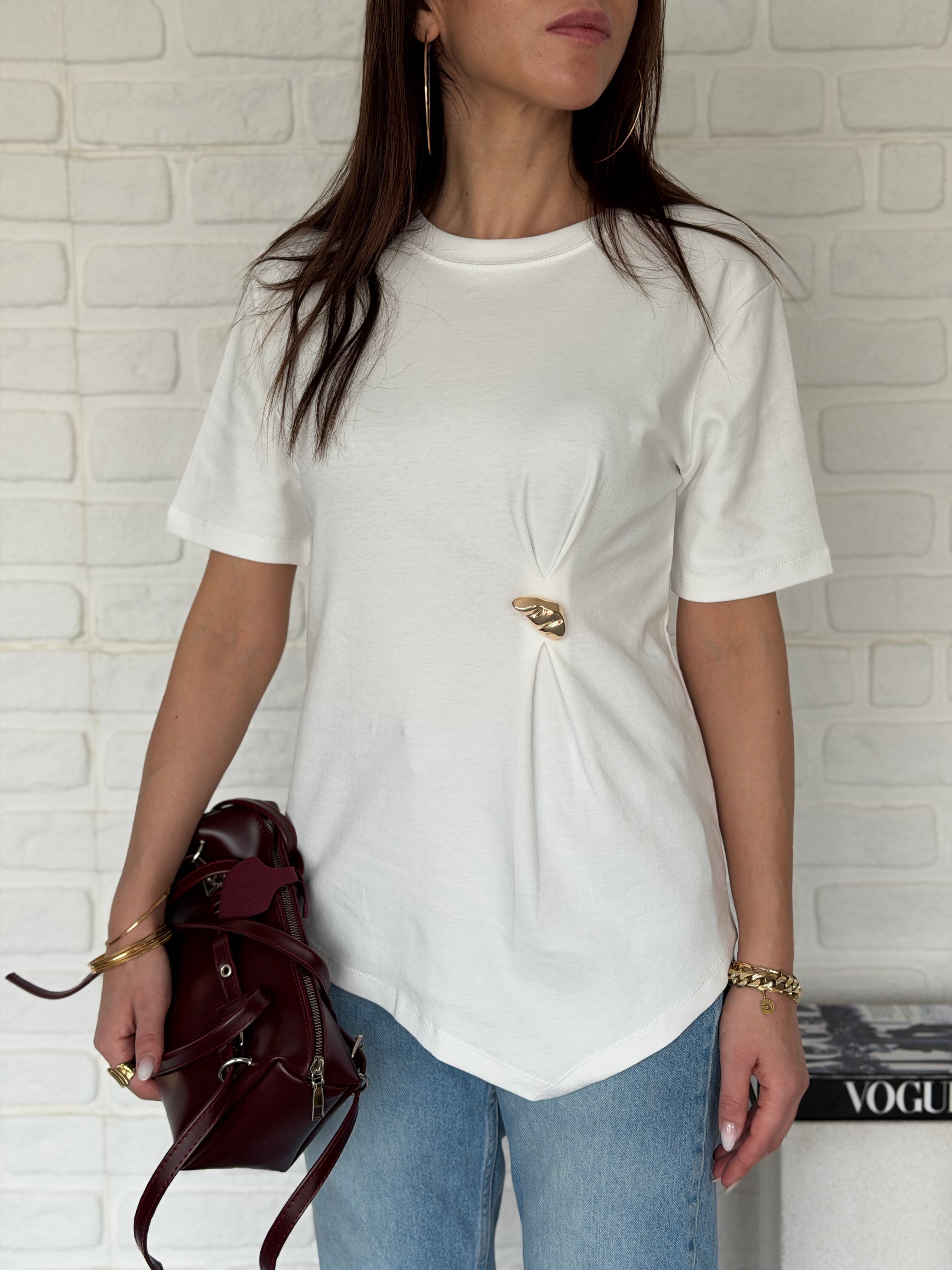 Tokalı Tshirt Beyaz