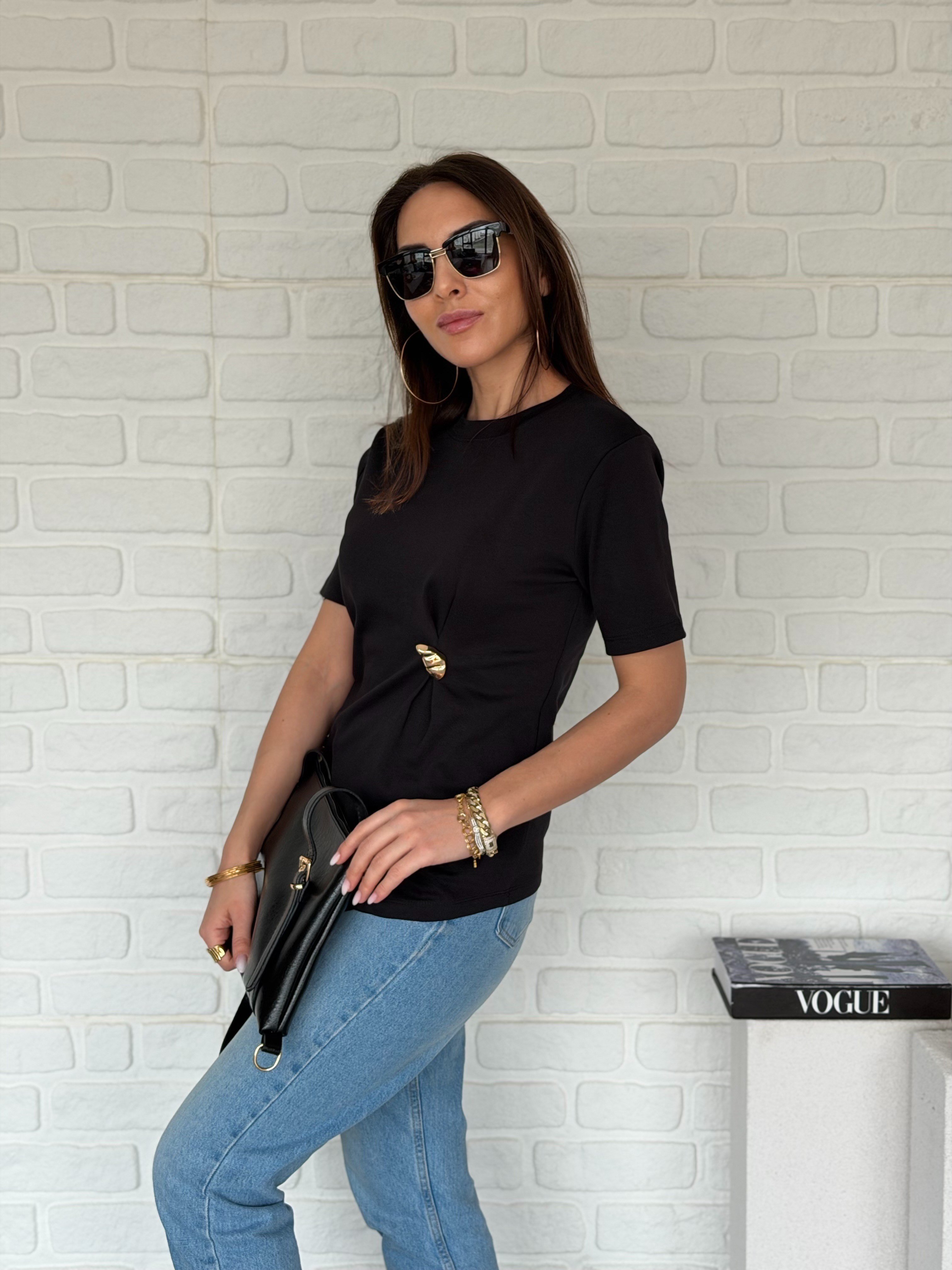 Tokalı Tshirt Siyah