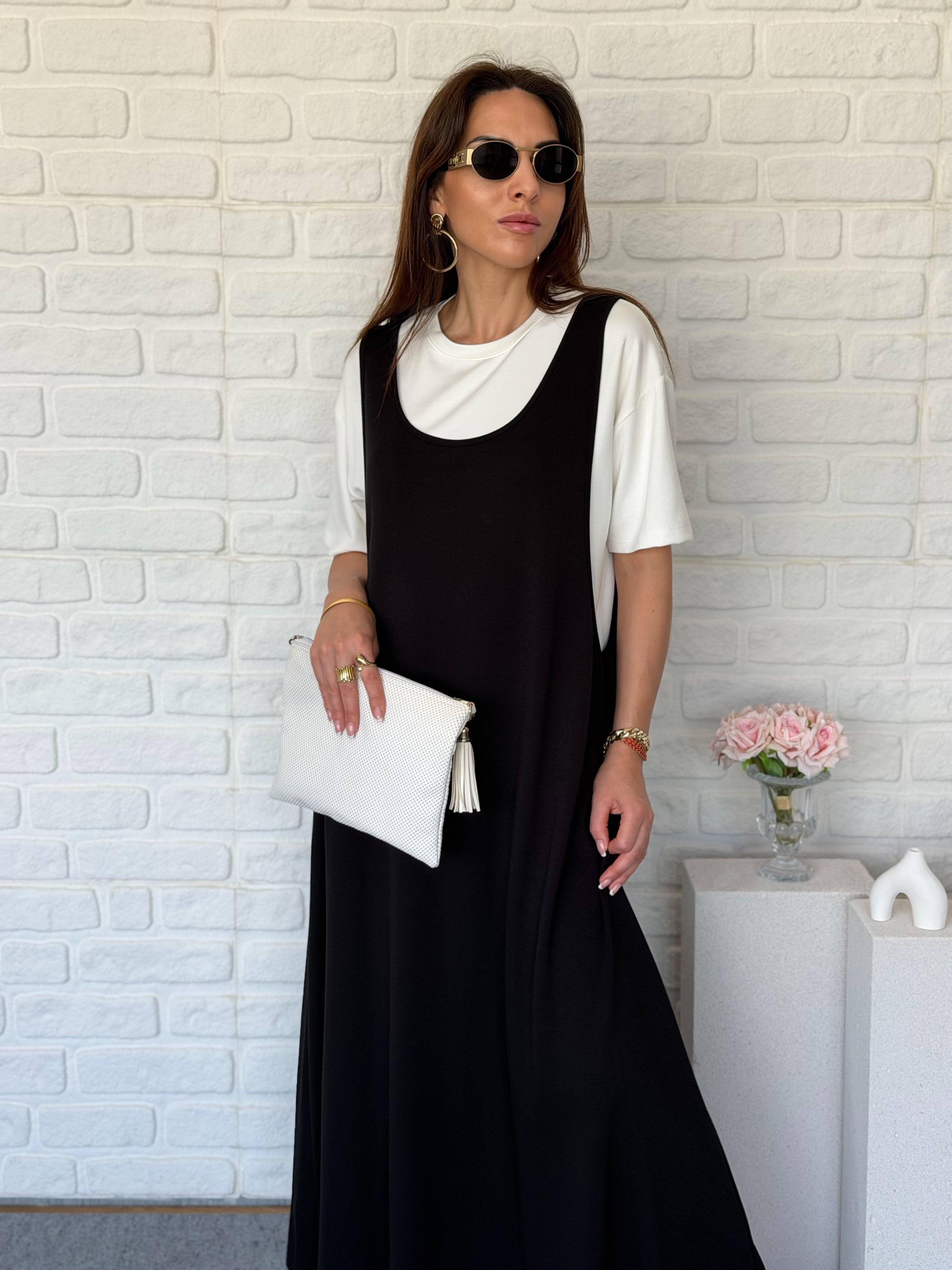 Tshirt Salopet Modal İkili Elbise 