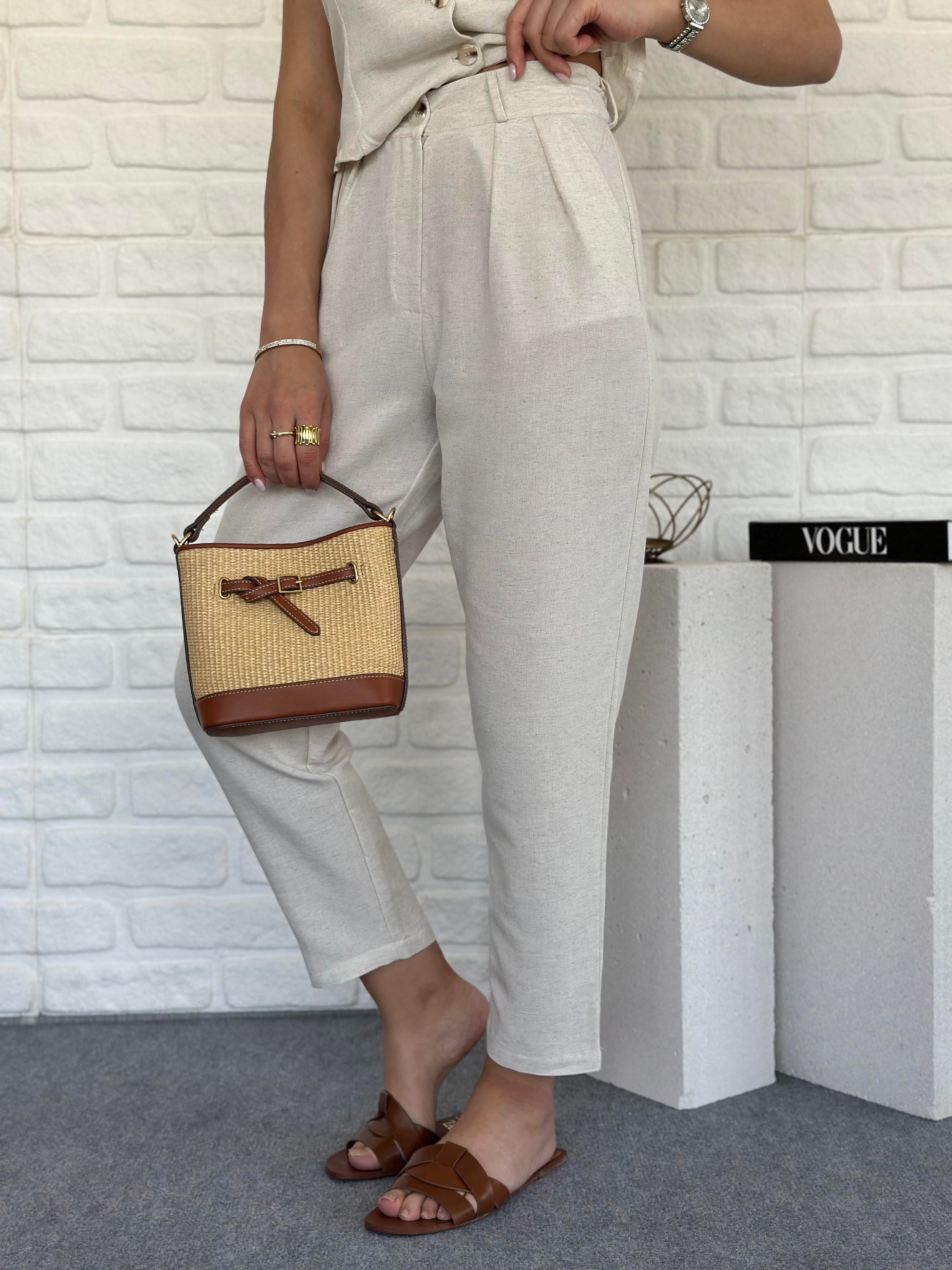 Yelekli Keten Takım