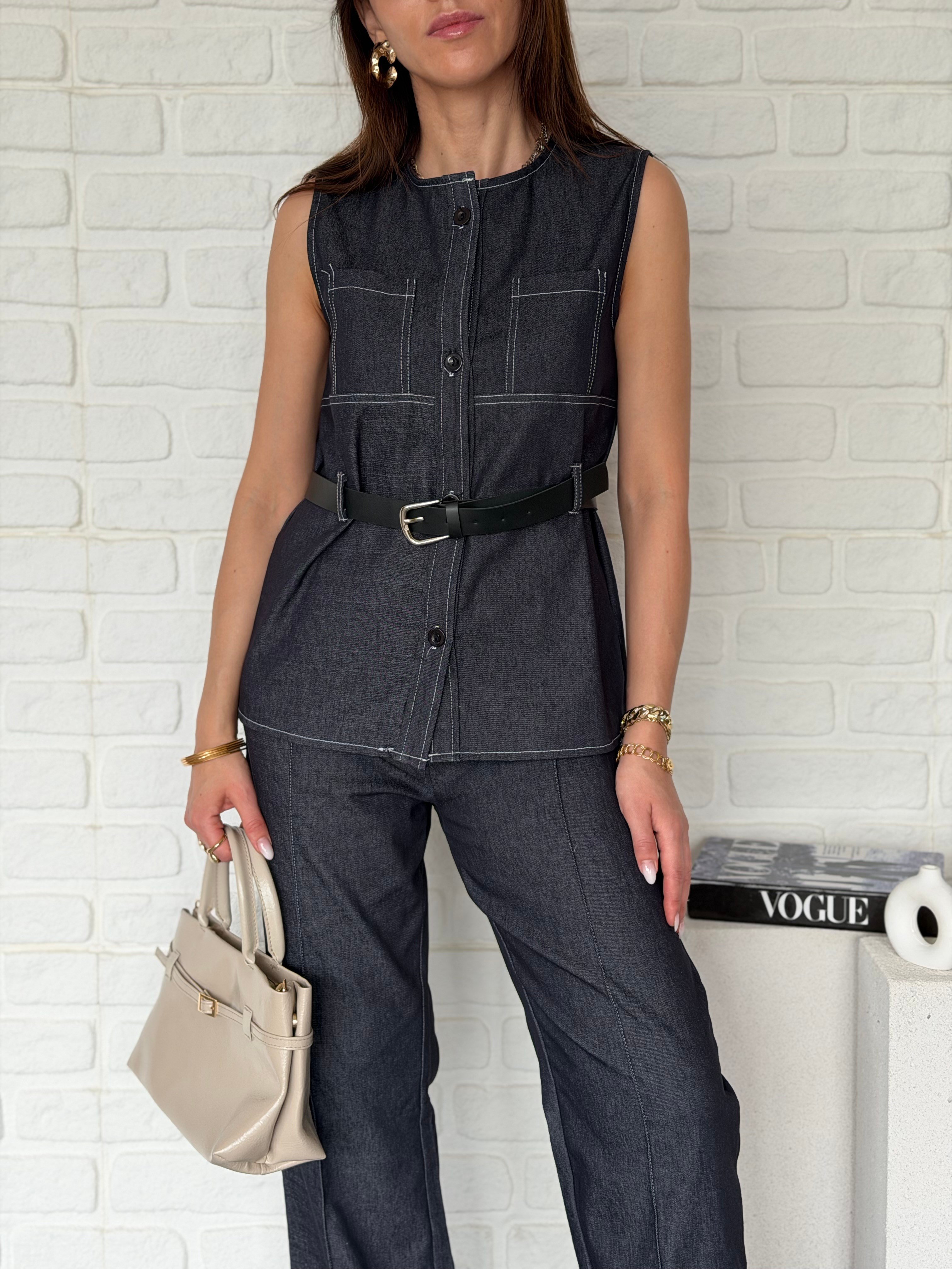 Yelekli Kot Takım Laci