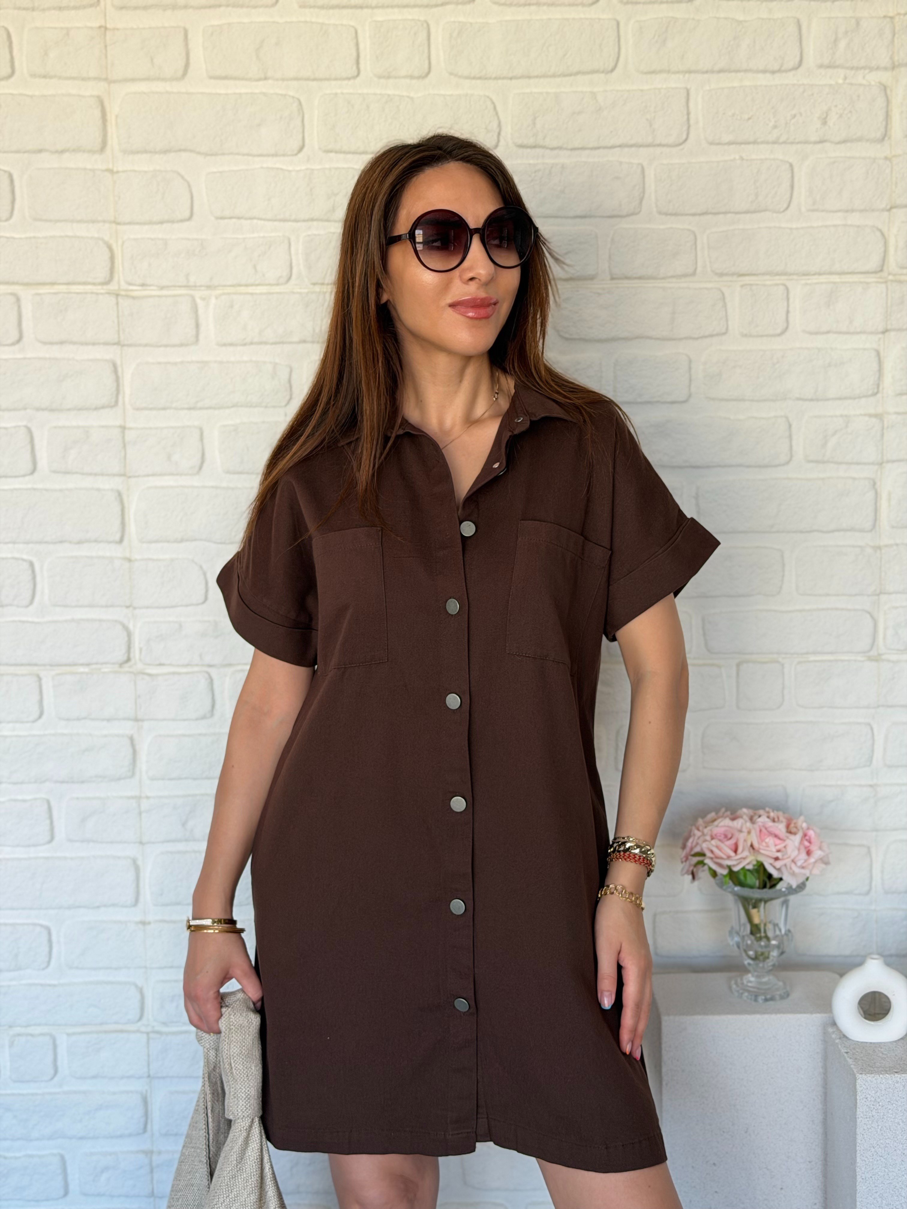 Yıkamalı Gabardin Elbise