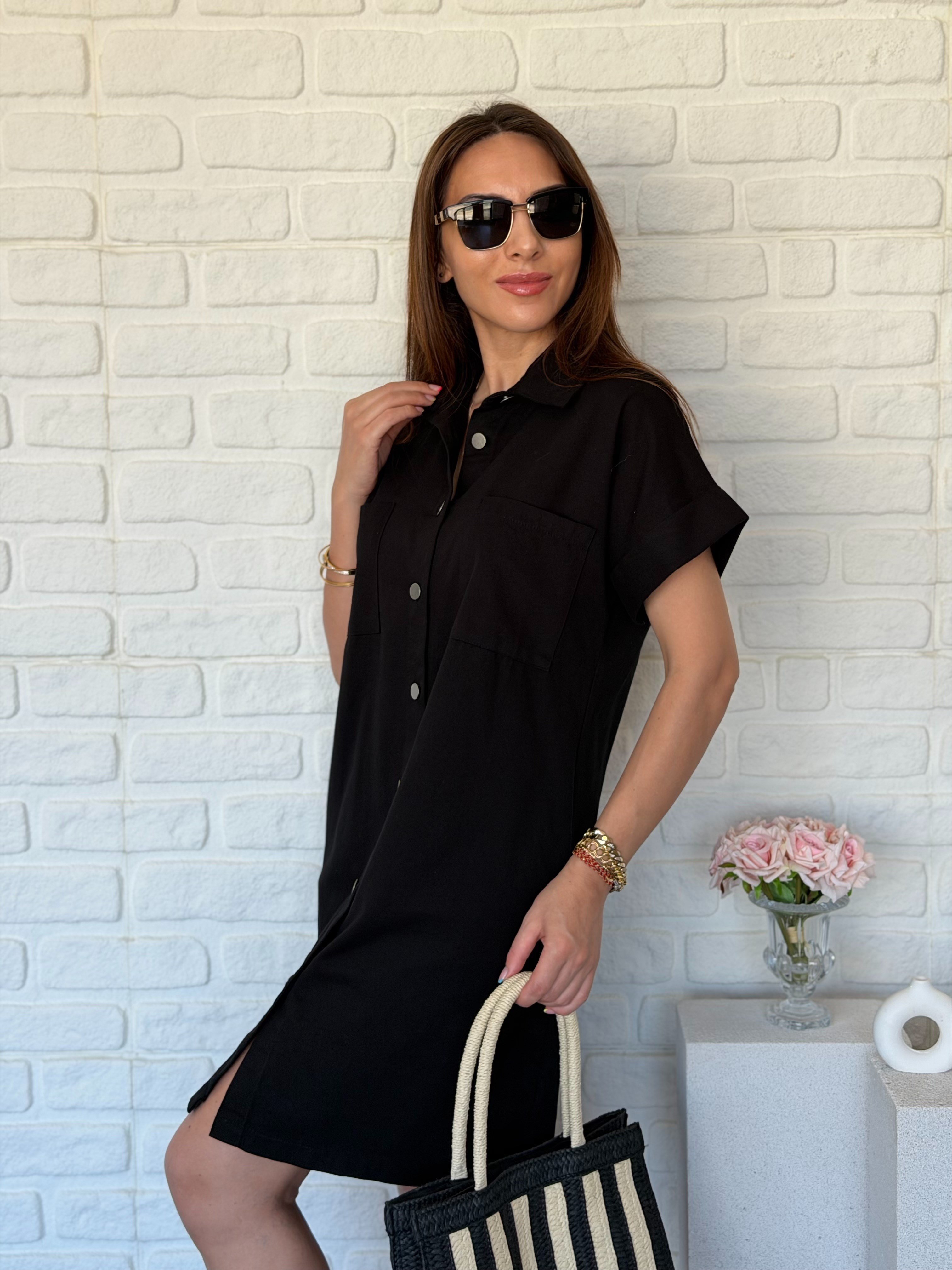 Yıkamalı Gabardin Elbise