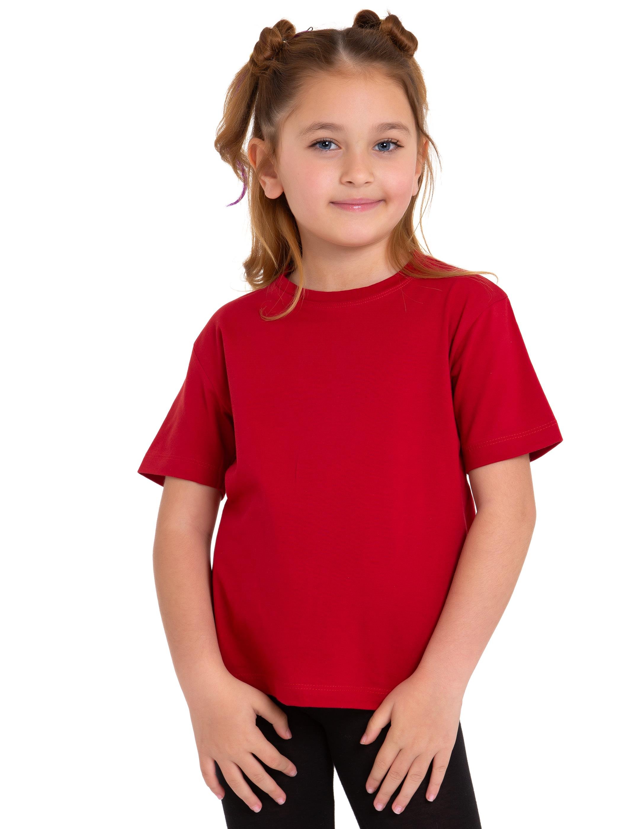 Acar Kids-Bisiklet Yaka Kısa Kol Baskısız Bordo Renk Kız Çocuk Tshirt