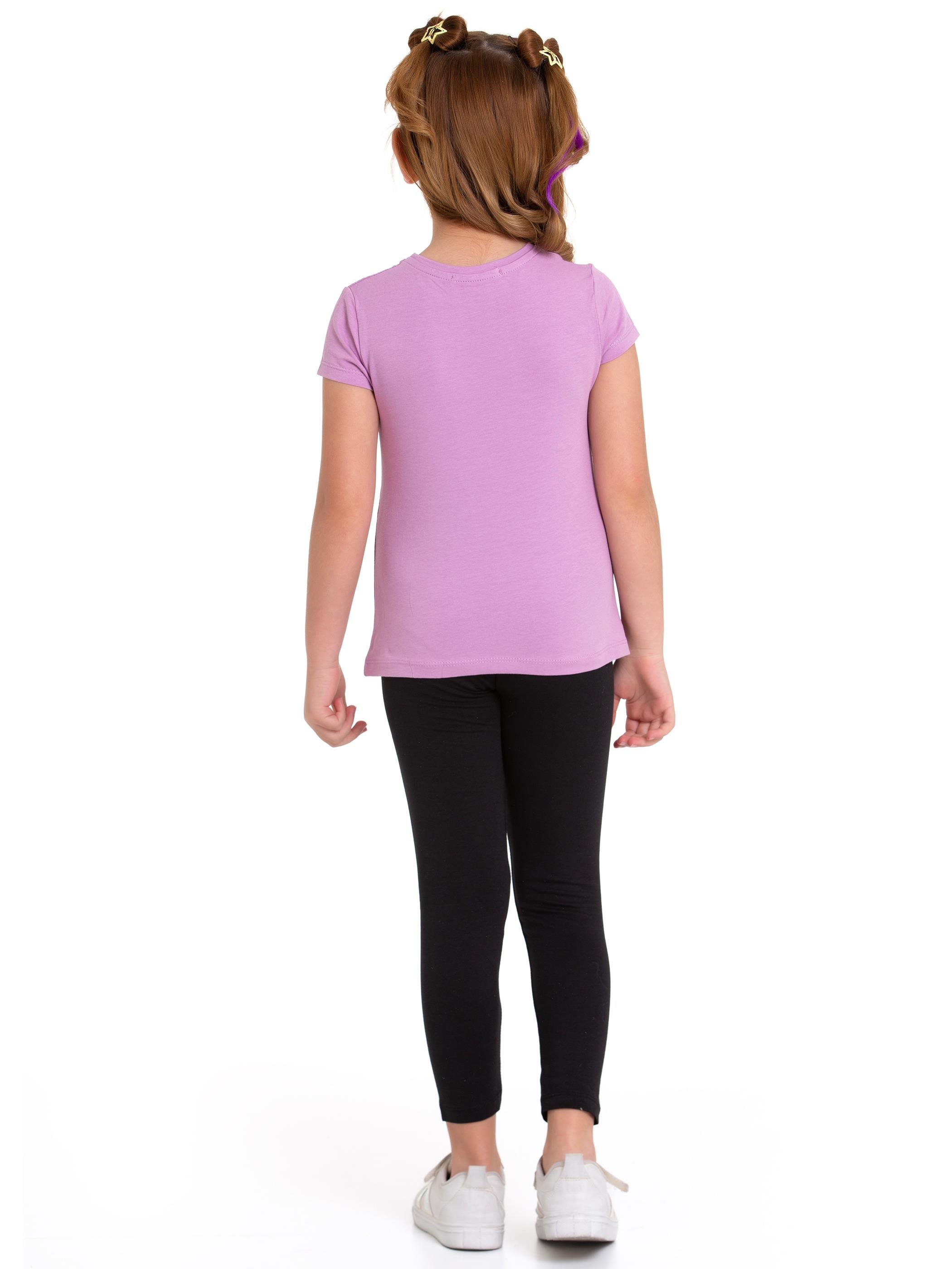 Acar Kids-Parıs Yazı Baskılı Lila Renk Kız Cocuk Taytlı Takım