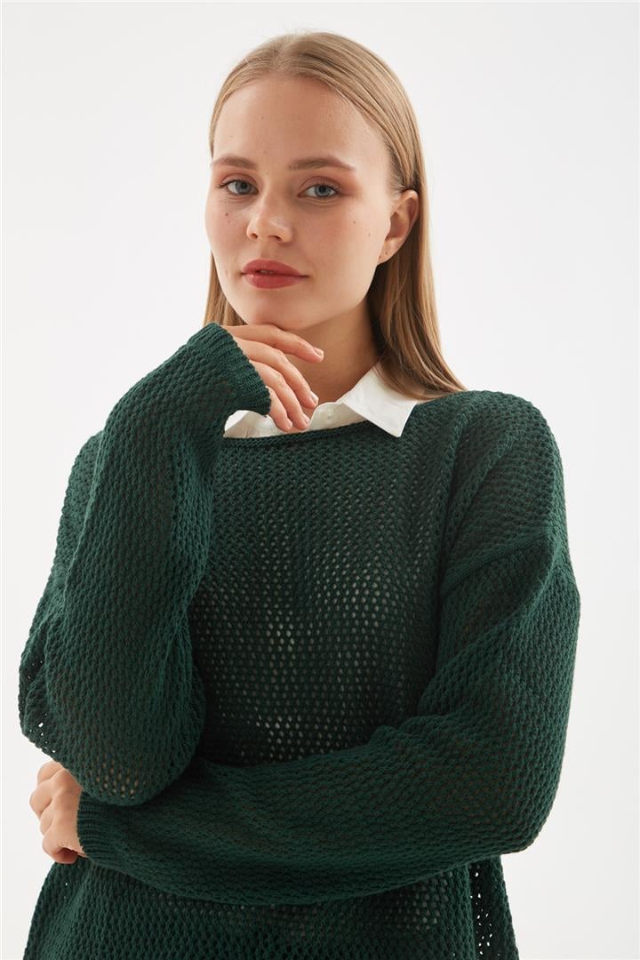 Ajurlu Kazak Yeşil | Fashion Friends