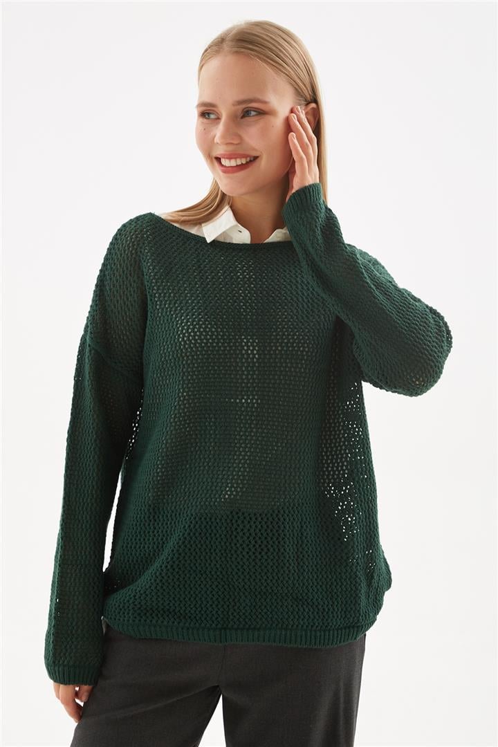 Ajurlu Kazak Yeşil | Fashion Friends