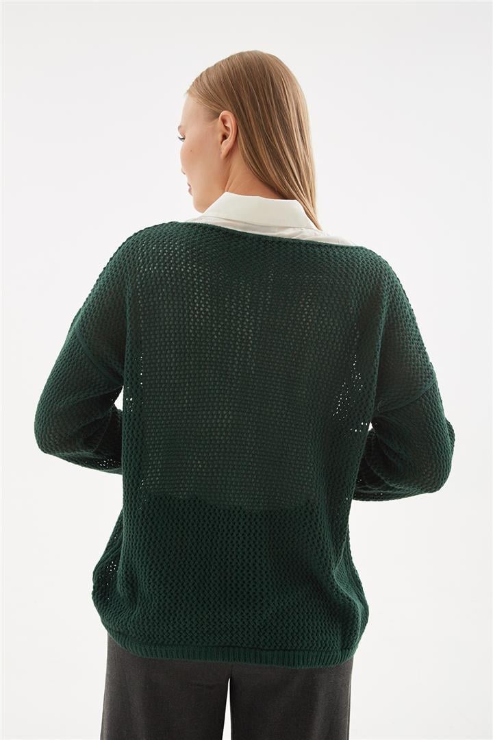 Ajurlu Kazak Yeşil | Fashion Friends