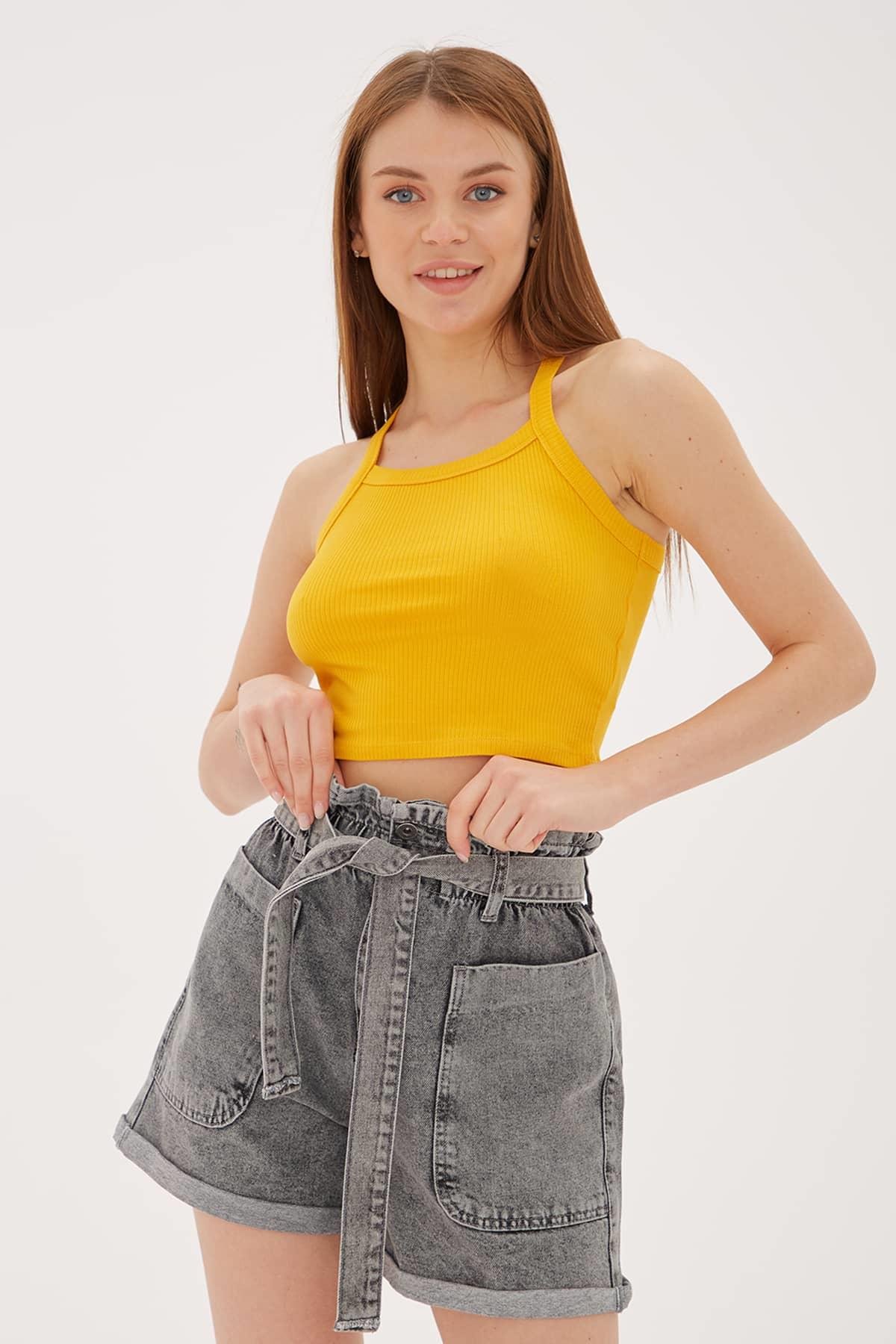Askılı Crop Atlet Turuncu / Orange | Fashion Friends