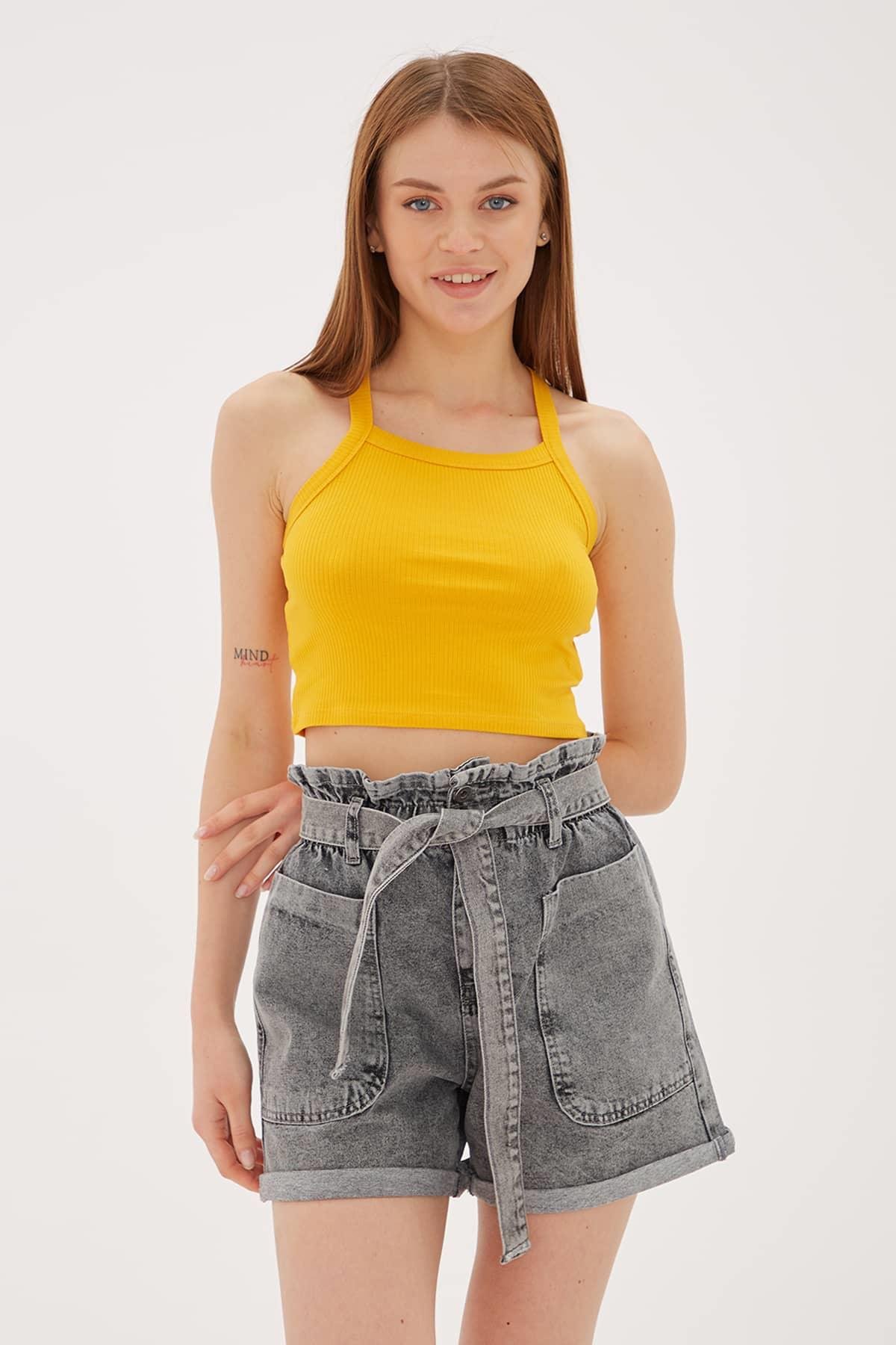 Askılı Crop Atlet Turuncu / Orange | Fashion Friends