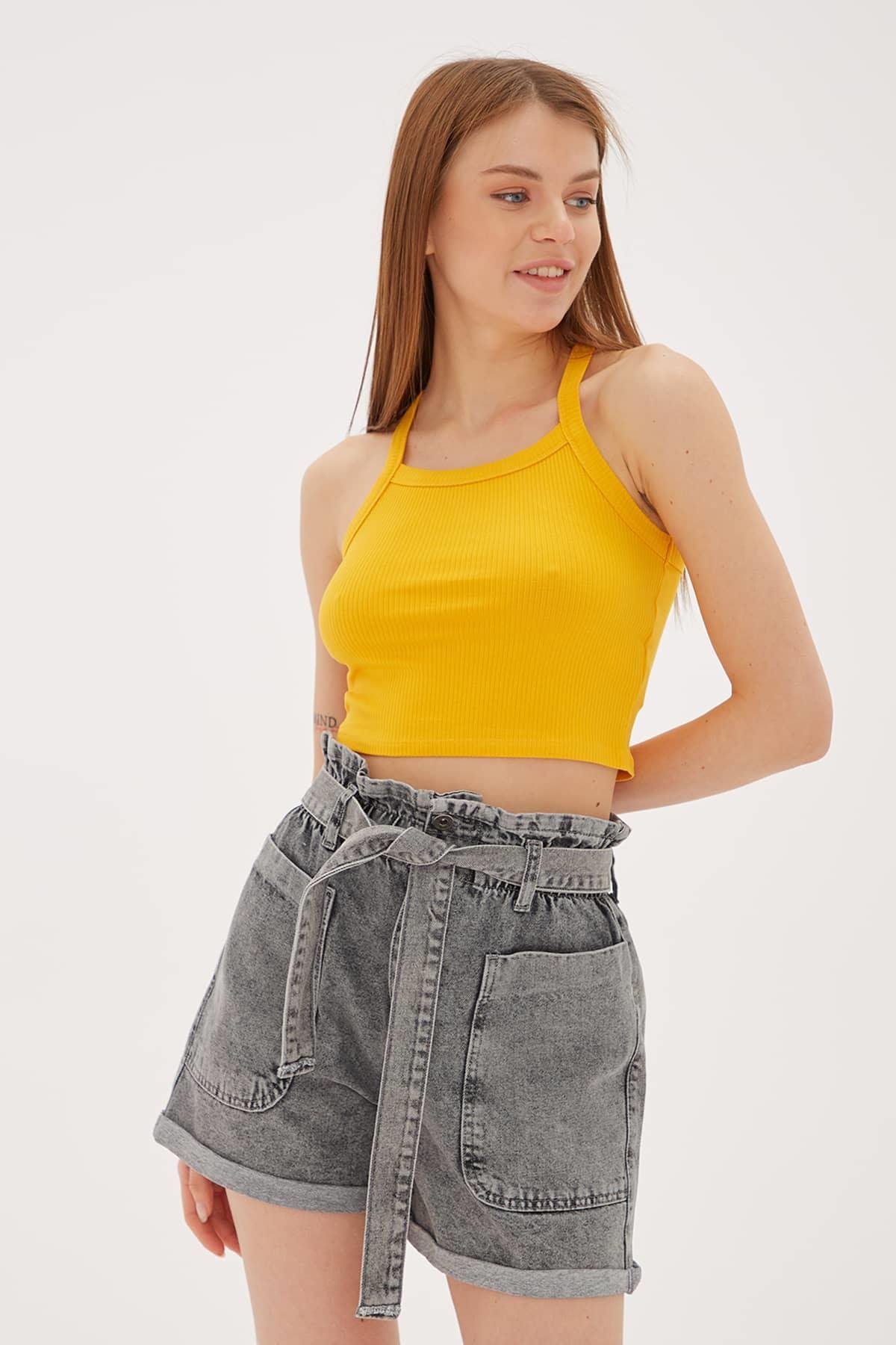 Askılı Crop Atlet Turuncu / Orange | Fashion Friends