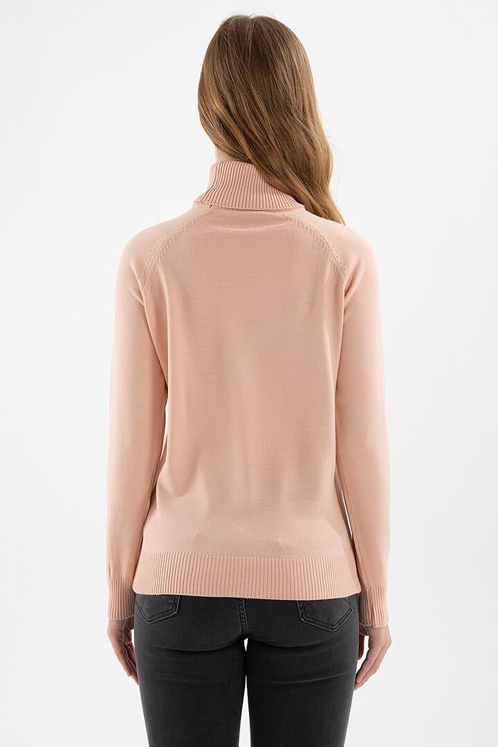 Balıkçı Yaka Kazak Pudra | Fashion Friends