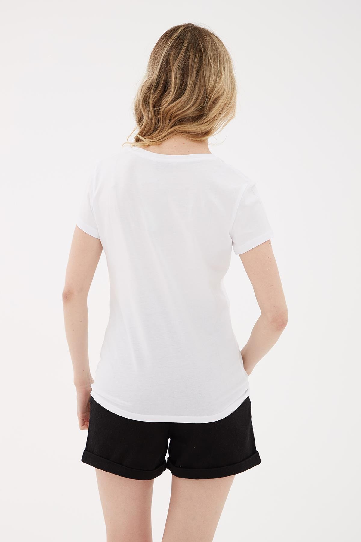 Baskılı T-Shirt Beyaz | Fashionfriends