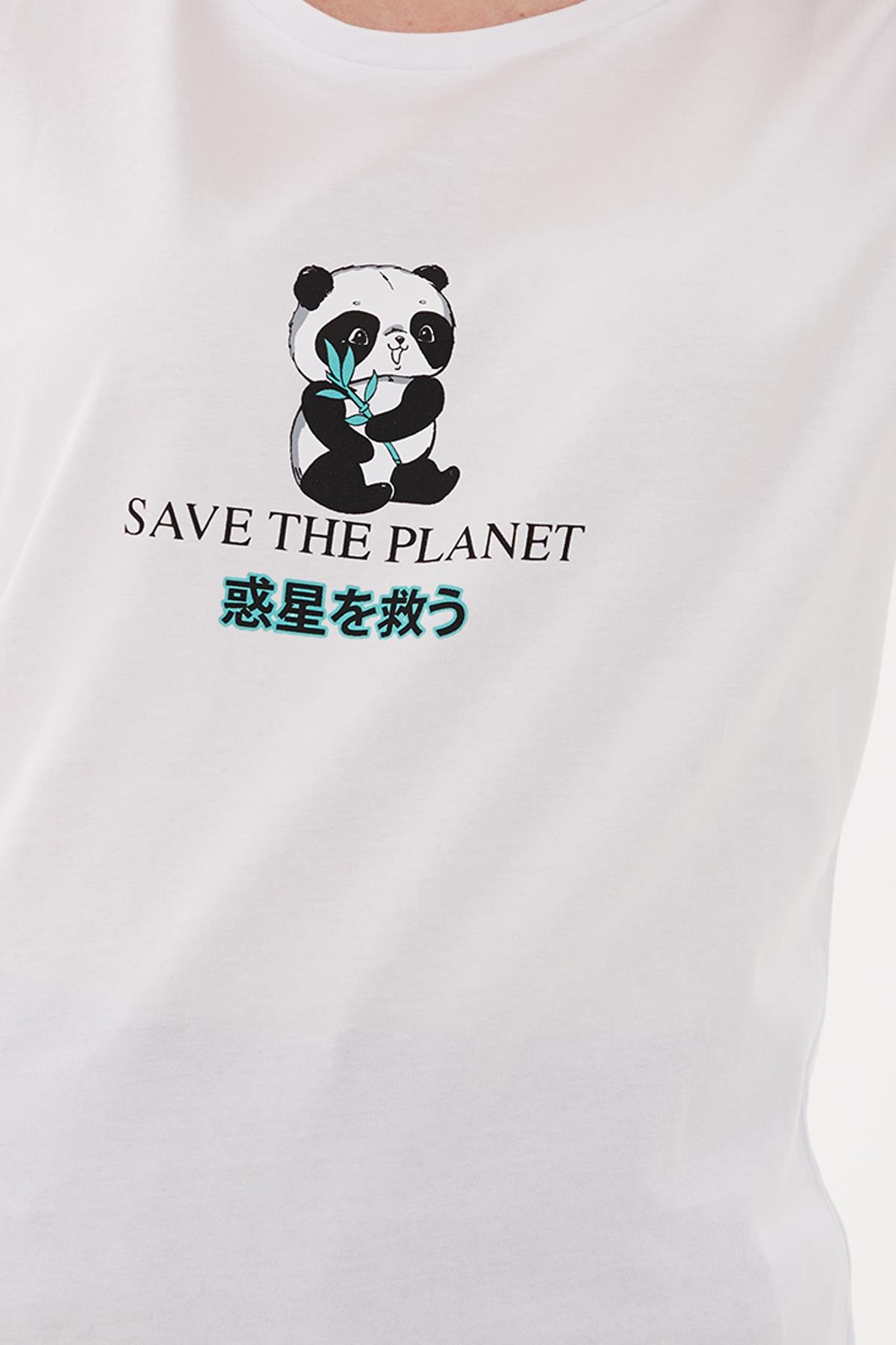 Baskılı T-Shirt Beyaz | Fashionfriends