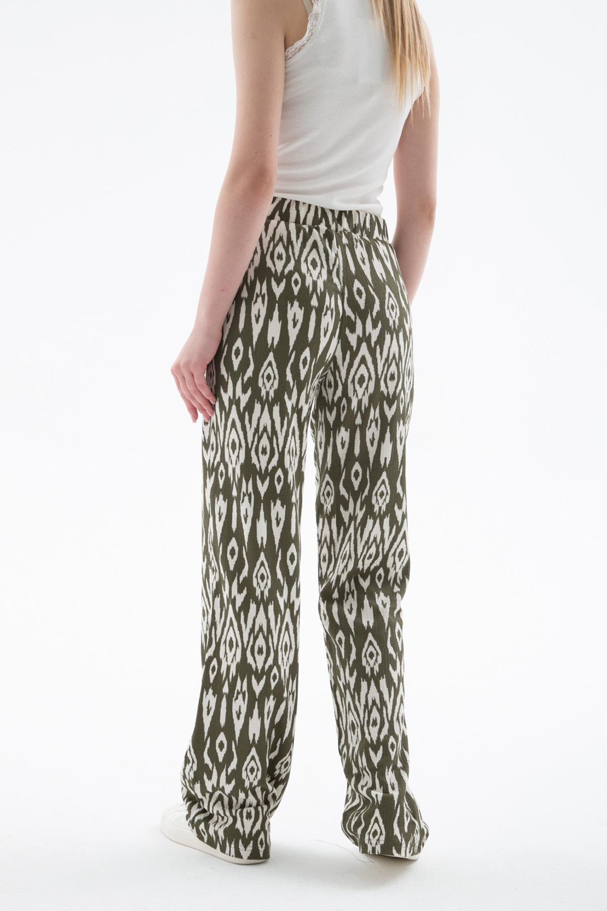 Desenli Pantolon Yeşil | Fashion Friends