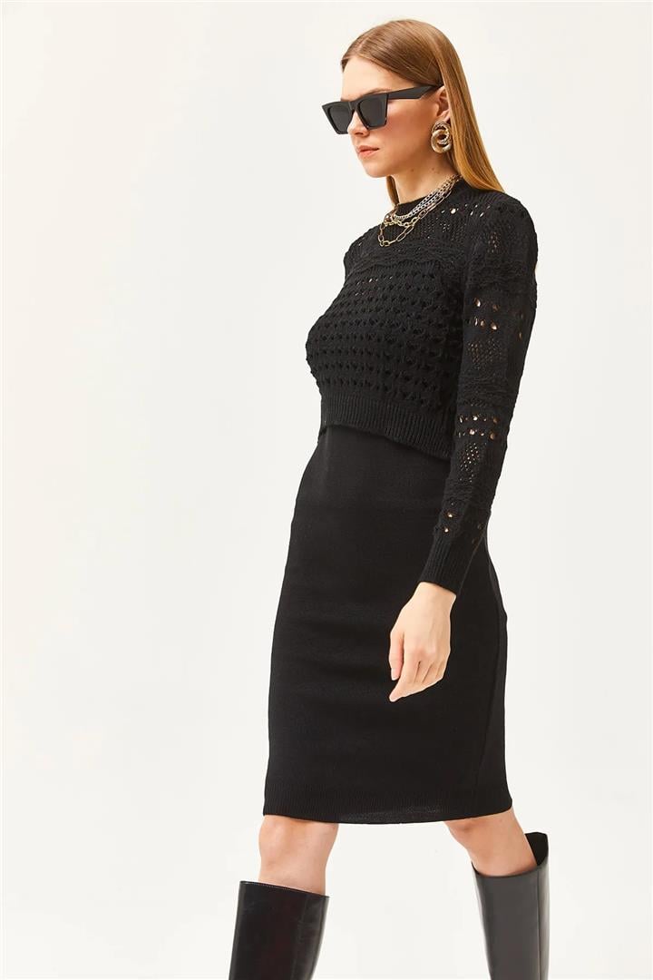 Elbiseli Takım Siyah | Fashion Friends