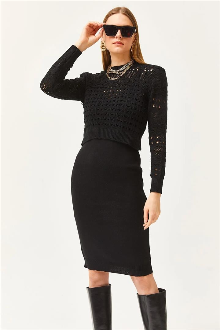 Elbiseli Takım Siyah | Fashion Friends
