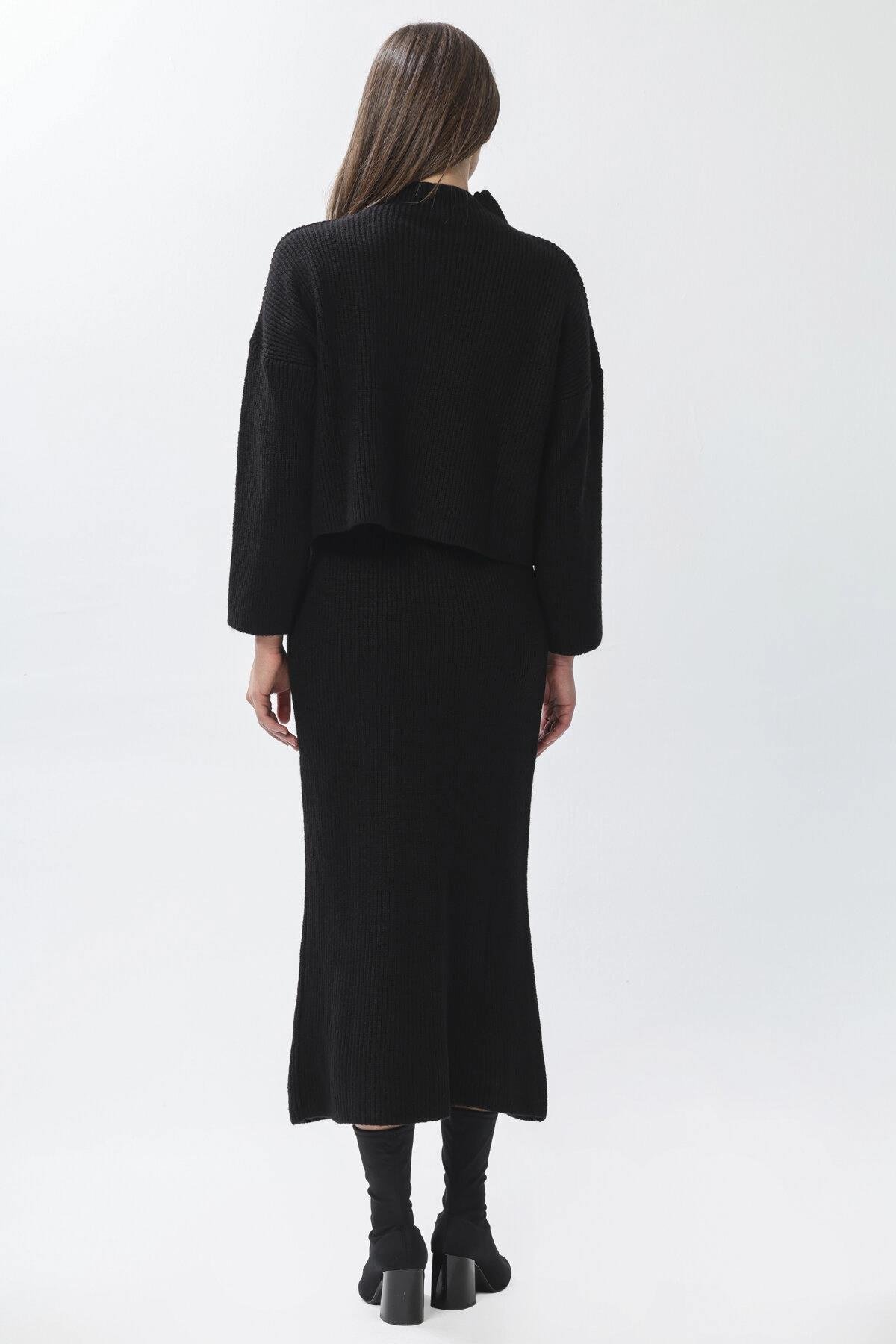 Etekli Triko Takım Siyah | Fashion Friends