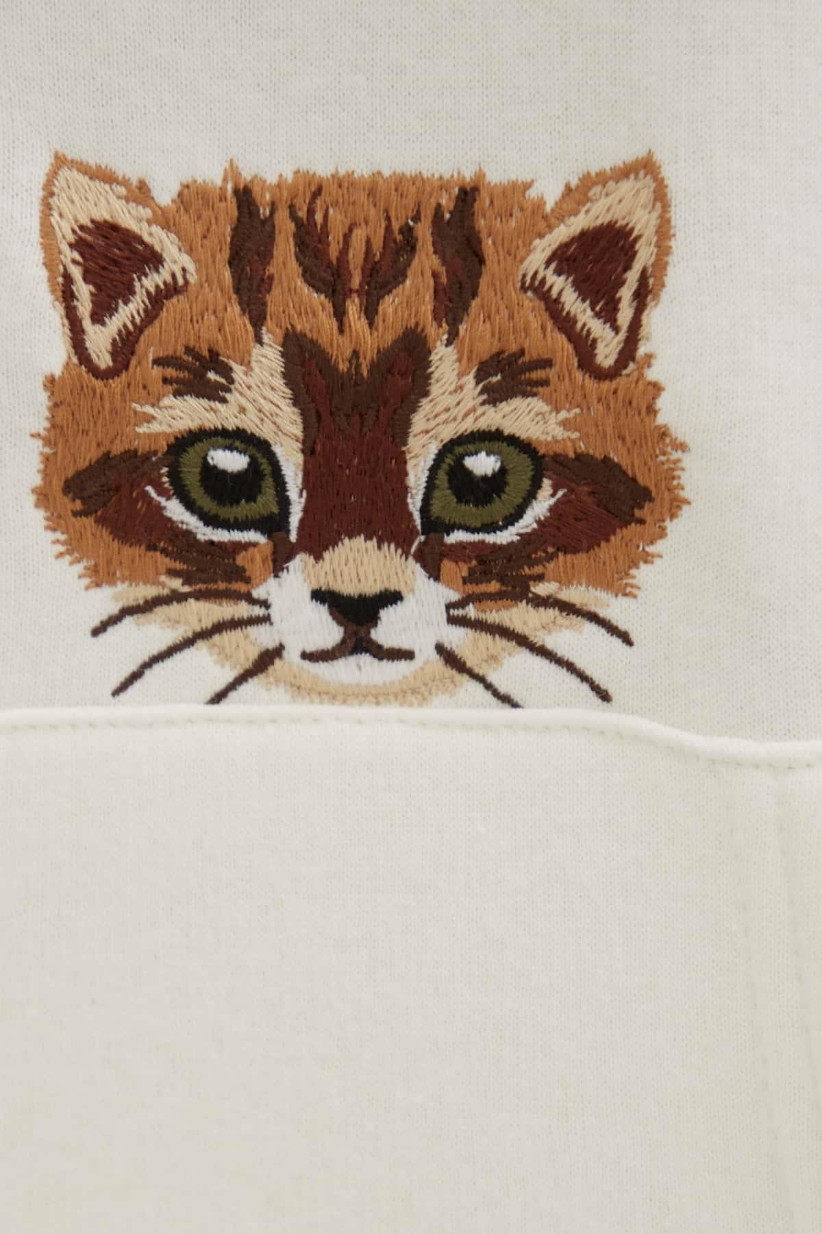 Kapüşonlu Nakış Detaylı Sweat Ekru | Fashion Friends