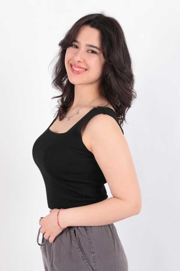Kare Yaka Atlet Siyah | Fashion Friends