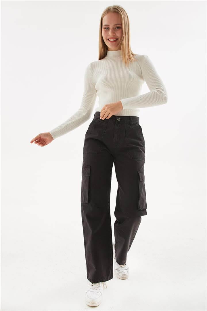 Kargo Cep Pantolon Antrasit | Fashion Friends