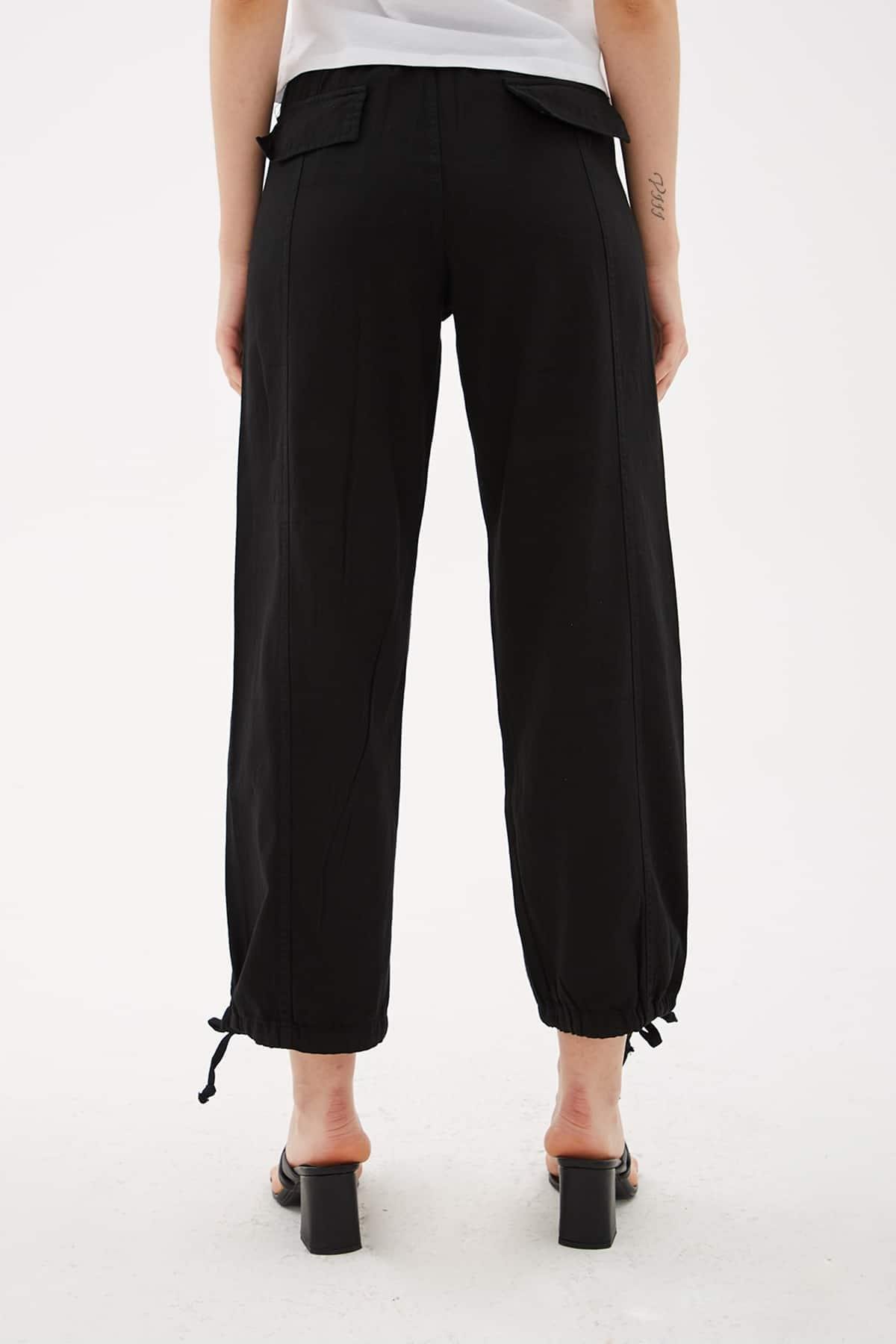 Kargo Cep Pantolon Siyah | Fashion Friends