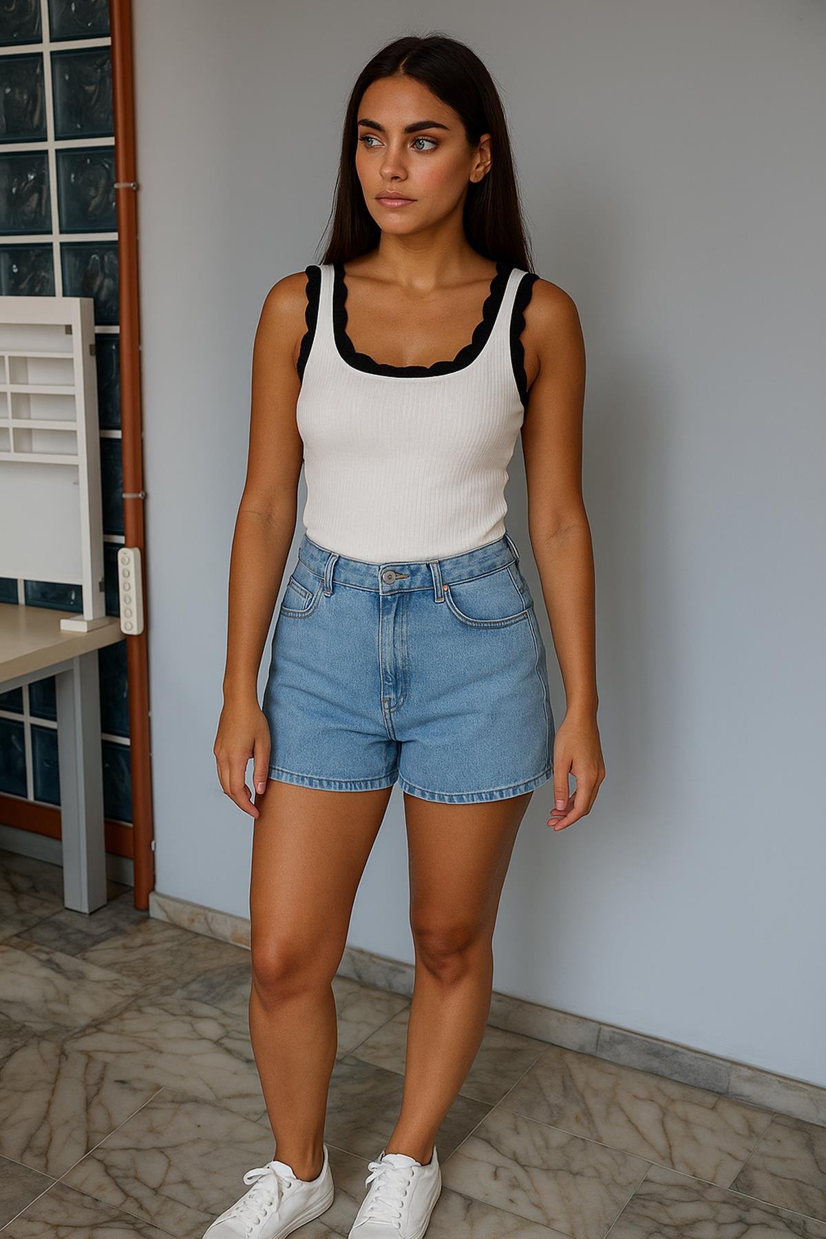 Triko Yakalı Atlet Ekru | Fashion Friends