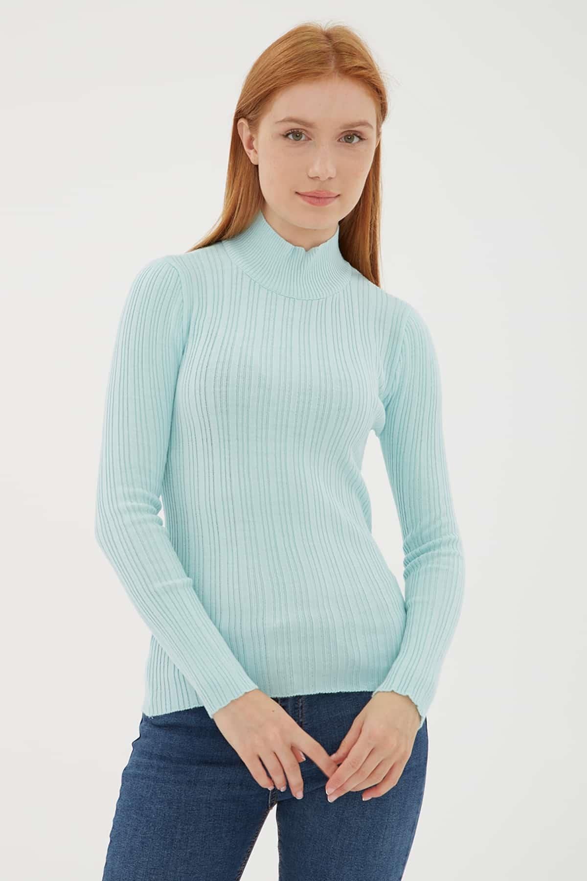 Yarım Balıkçı Kazak Mint | Fashion Friends
