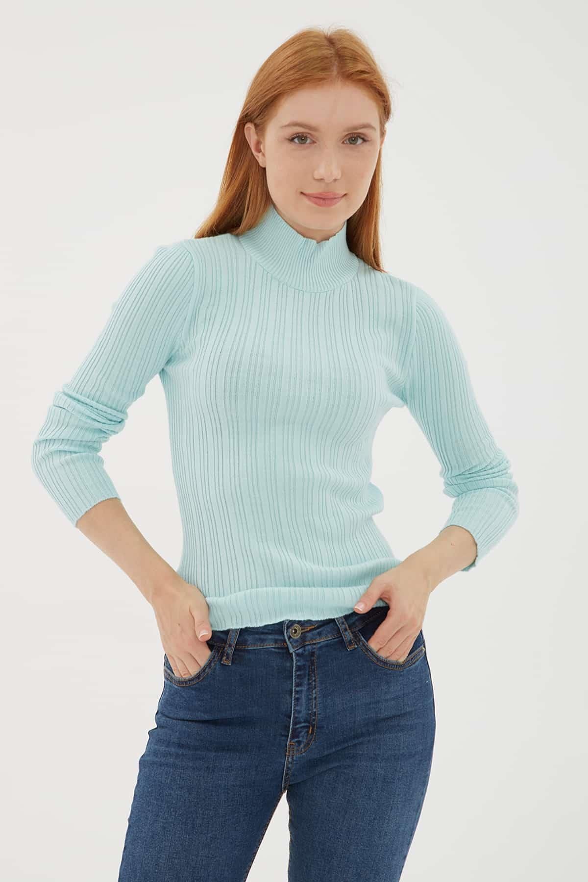 Yarım Balıkçı Kazak Mint | Fashion Friends